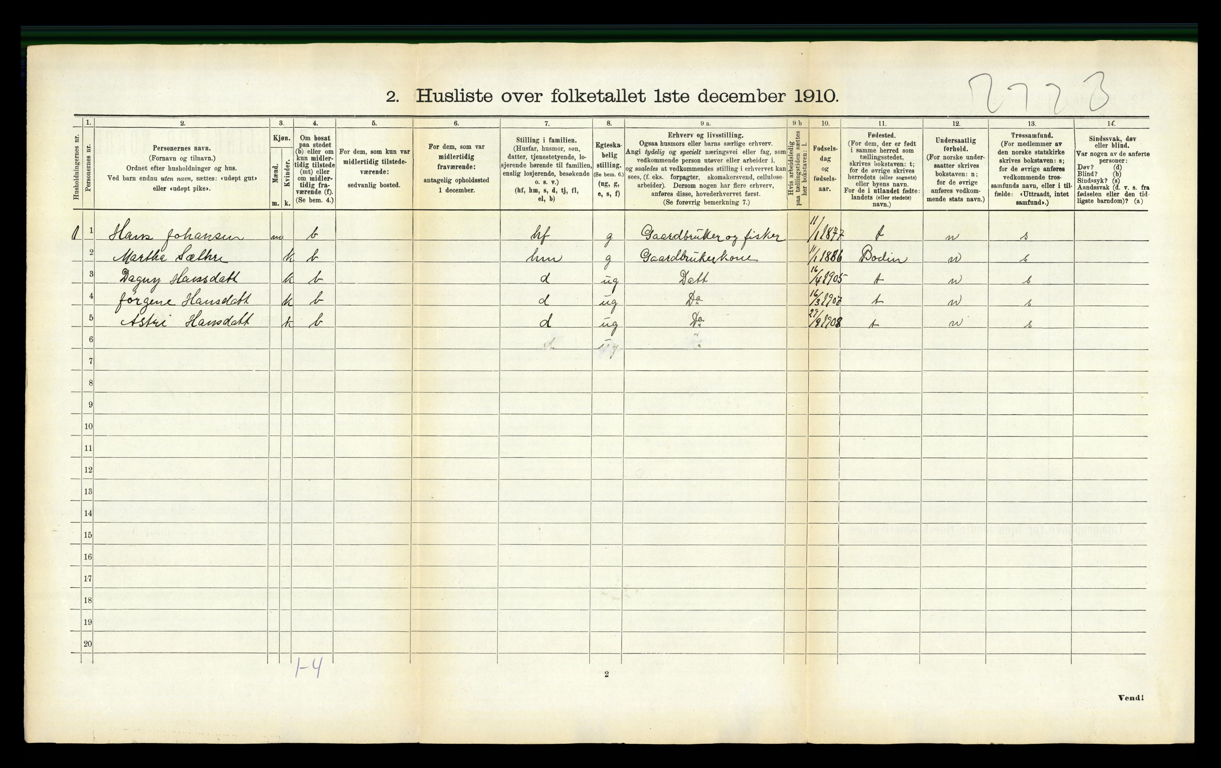 RA, 1910 census for Kjerringøy, 1910, p. 120