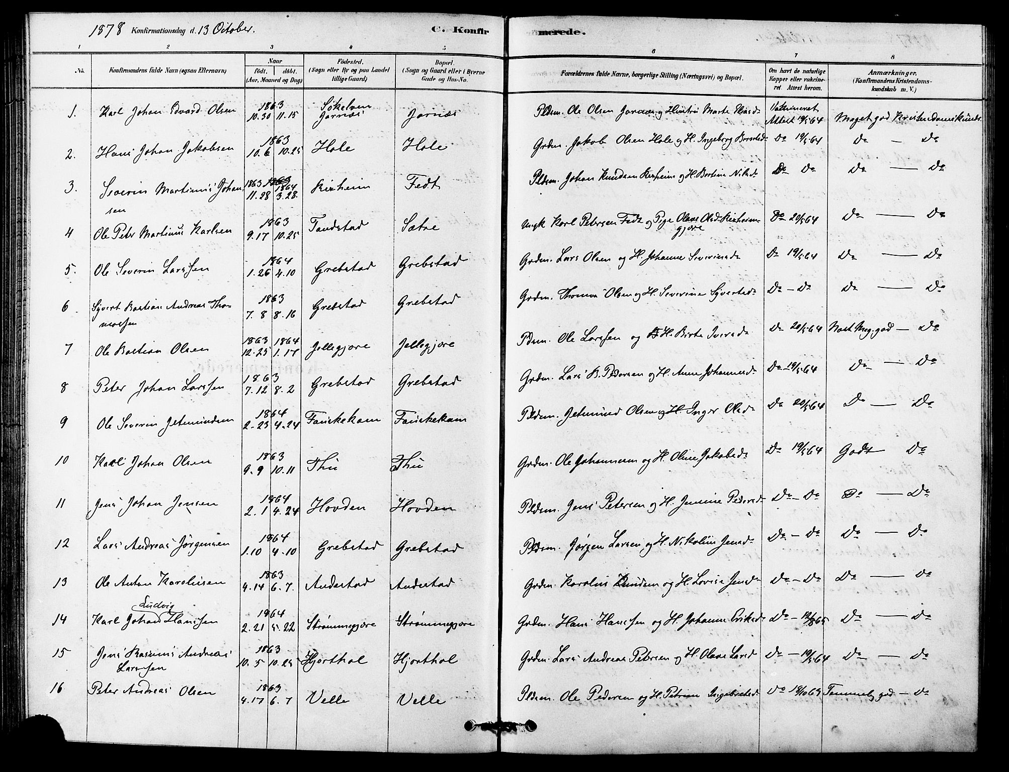 Ministerialprotokoller, klokkerbøker og fødselsregistre - Møre og Romsdal, AV/SAT-A-1454/523/L0334: Parish register (official) no. 523A01, 1878-1891