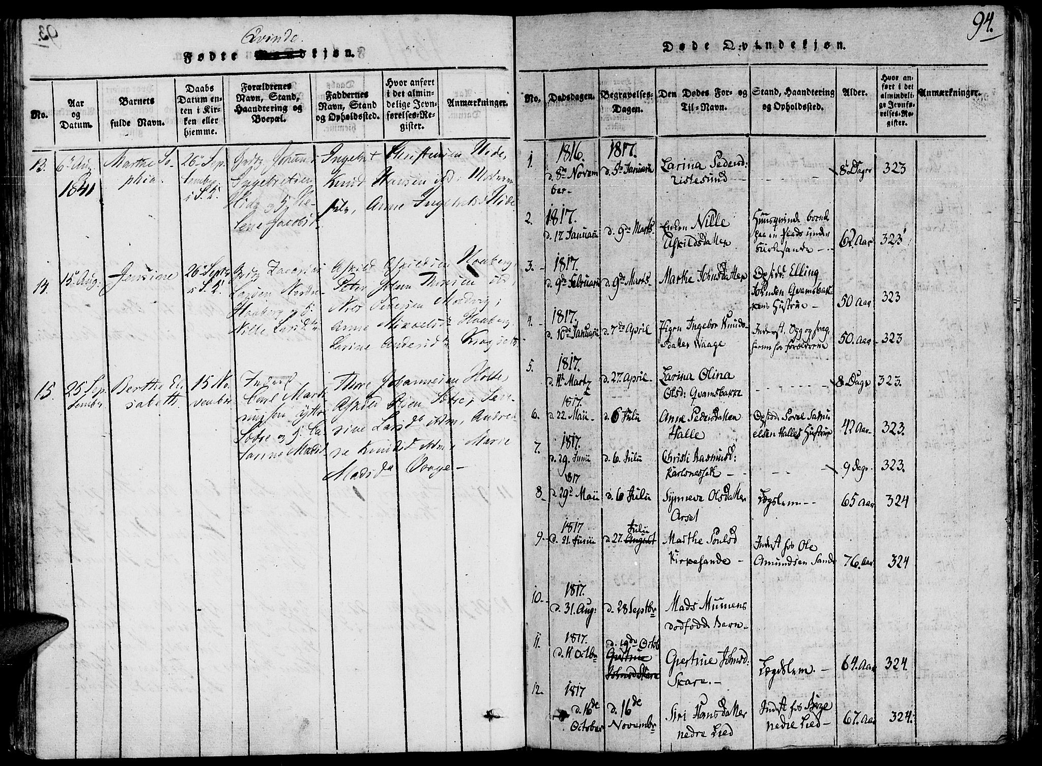 Ministerialprotokoller, klokkerbøker og fødselsregistre - Møre og Romsdal, SAT/A-1454/503/L0033: Parish register (official) no. 503A01, 1816-1841, p. 94