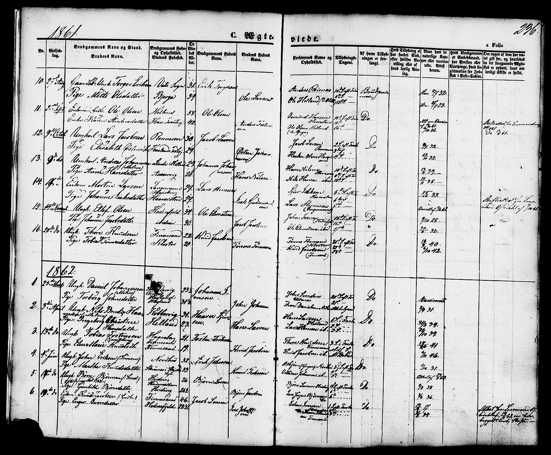 Rennesøy sokneprestkontor, SAST/A -101827/H/Ha/Haa/L0006: Parish register (official) no. A 6, 1860-1878, p. 236