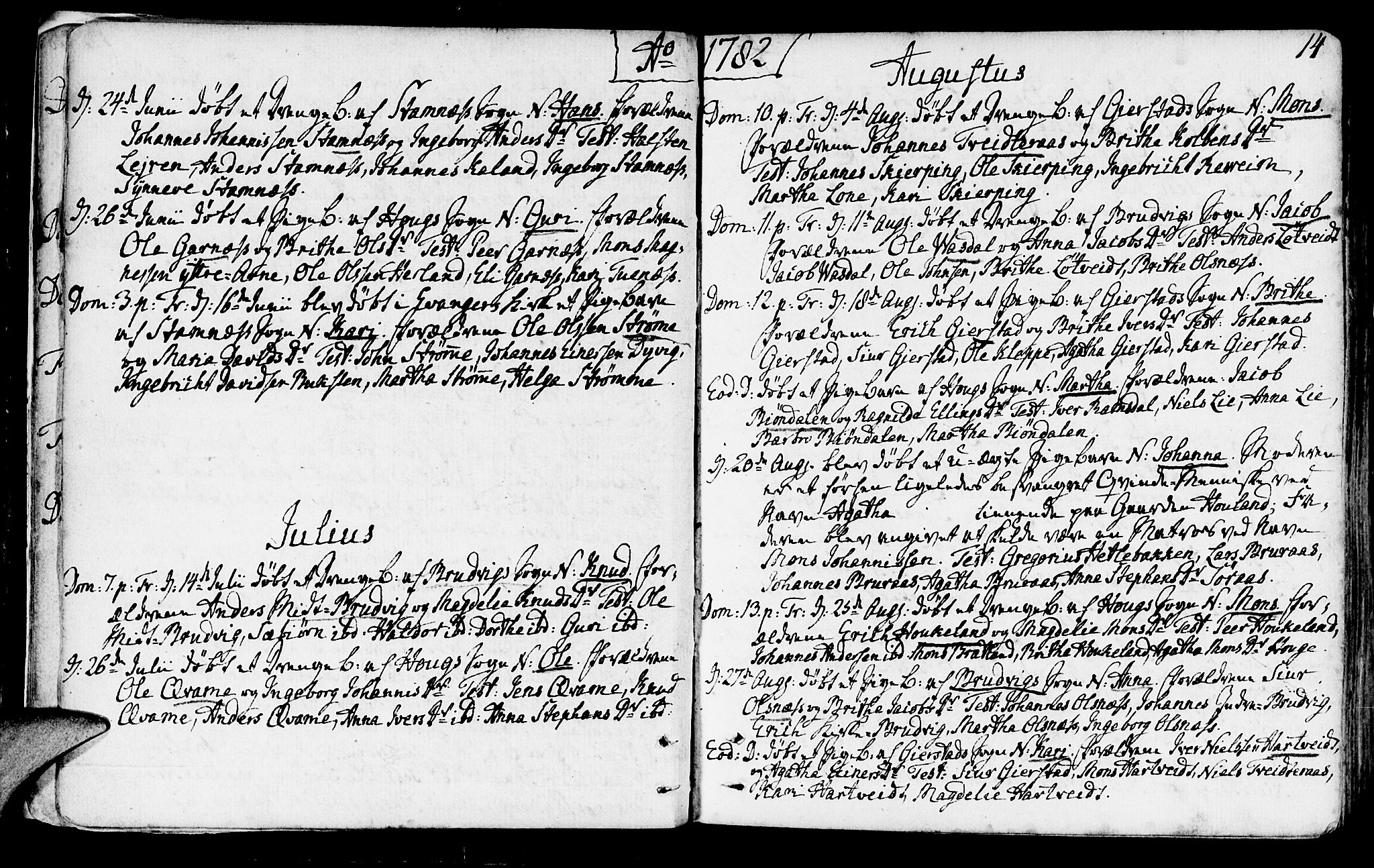 Haus sokneprestembete, SAB/A-75601/H/Haa: Parish register (official) no. A 10, 1782-1796, p. 14