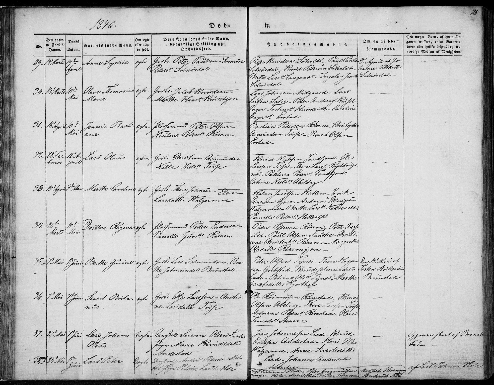 Ministerialprotokoller, klokkerbøker og fødselsregistre - Møre og Romsdal, SAT/A-1454/522/L0312: Parish register (official) no. 522A07, 1843-1851, p. 26