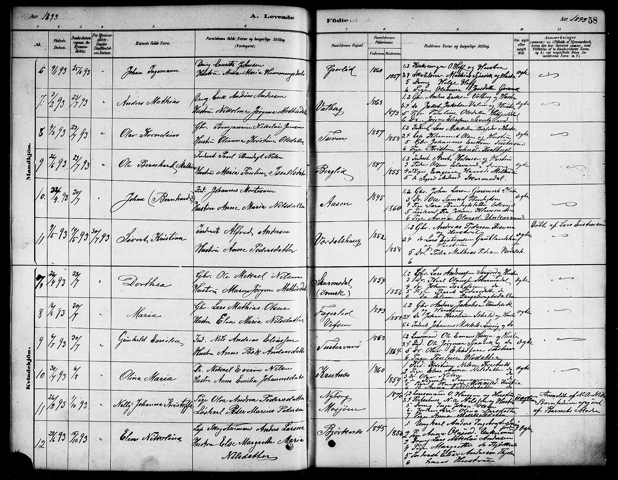 Ministerialprotokoller, klokkerbøker og fødselsregistre - Nordland, SAT/A-1459/823/L0330: Parish register (copy) no. 823C02, 1879-1916, p. 58