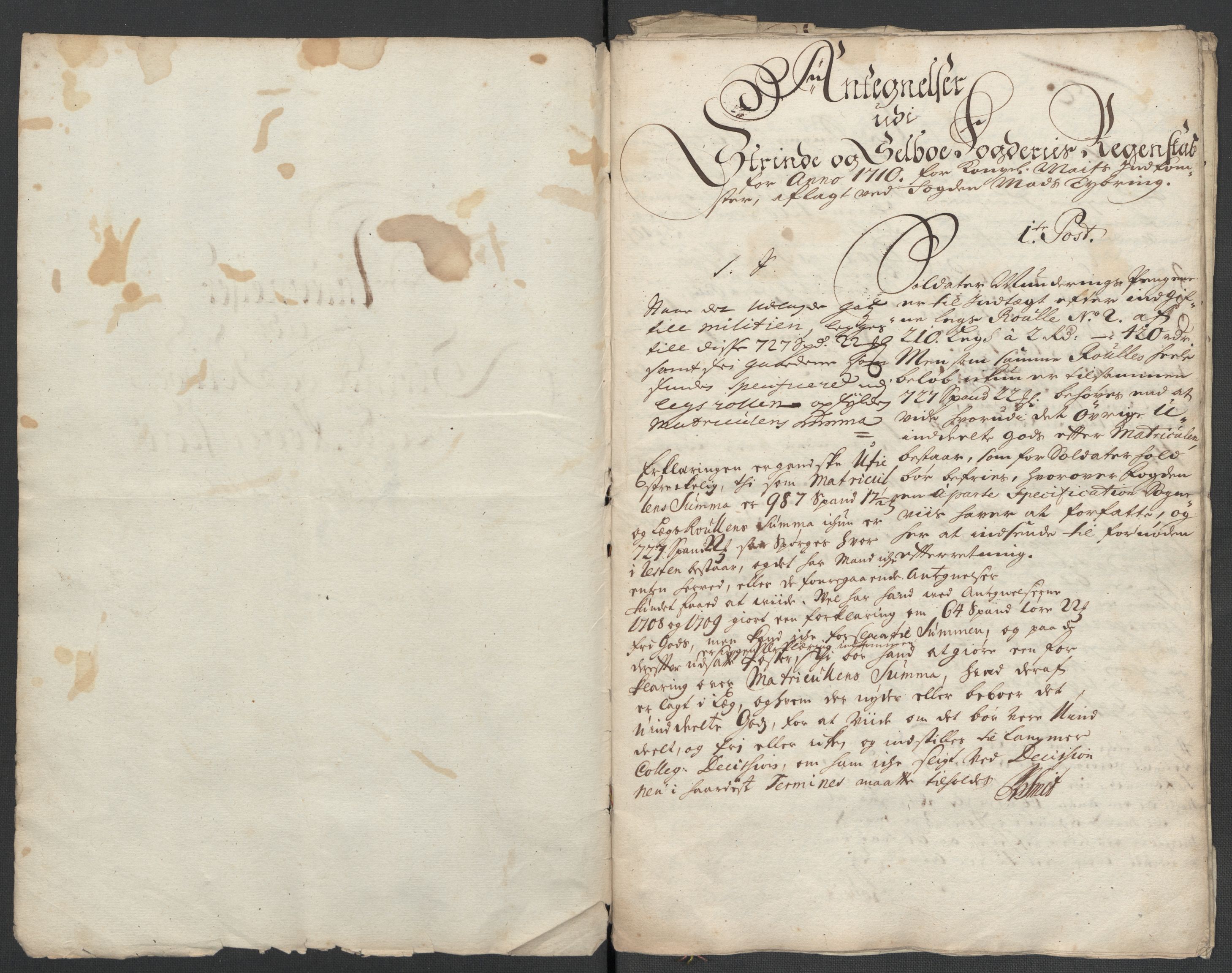 Rentekammeret inntil 1814, Reviderte regnskaper, Fogderegnskap, RA/EA-4092/R61/L4111: Fogderegnskap Strinda og Selbu, 1709-1710, p. 478