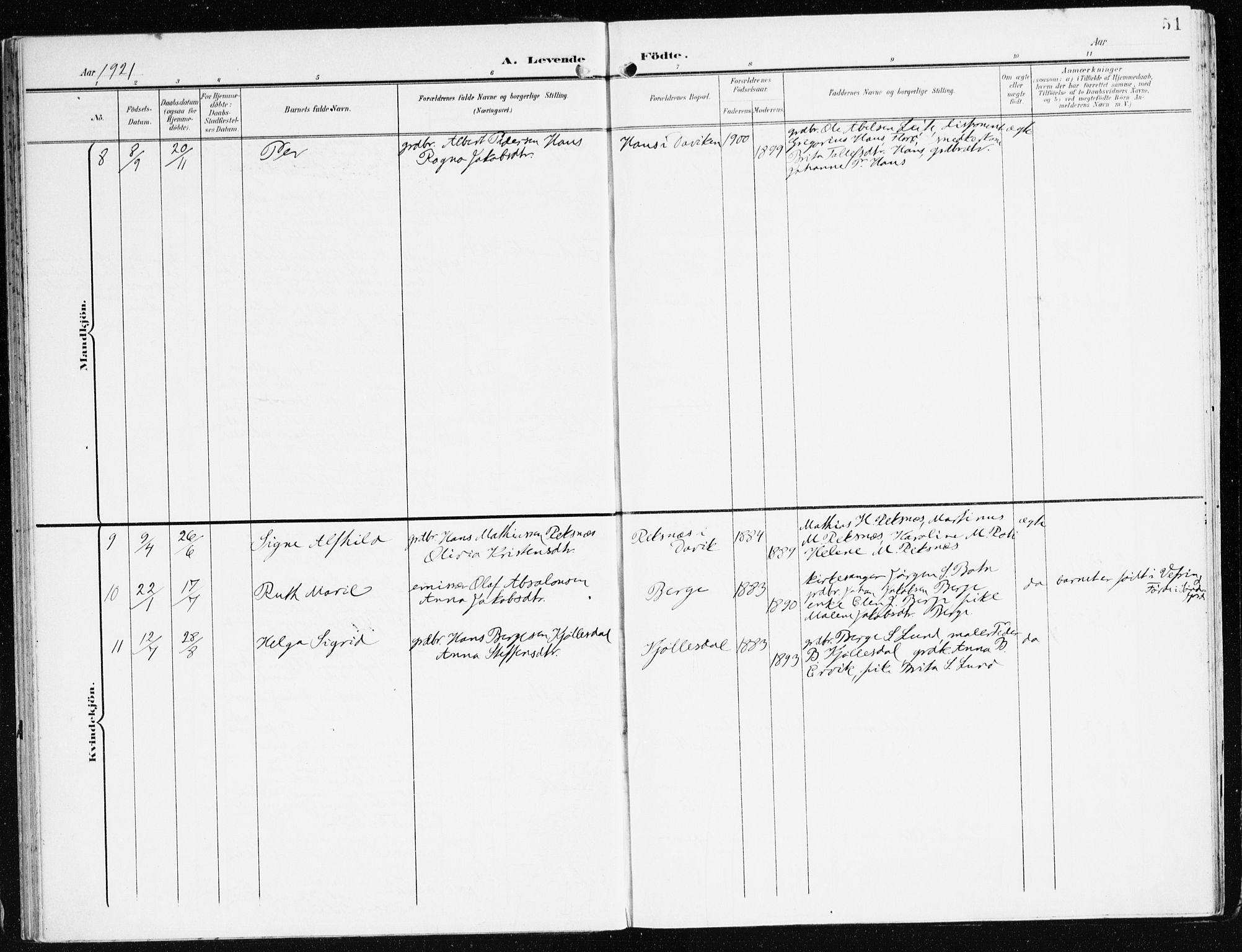 Eid sokneprestembete, AV/SAB-A-82301/H/Haa/Haac/L0002: Parish register (official) no. C 2, 1899-1927, p. 51