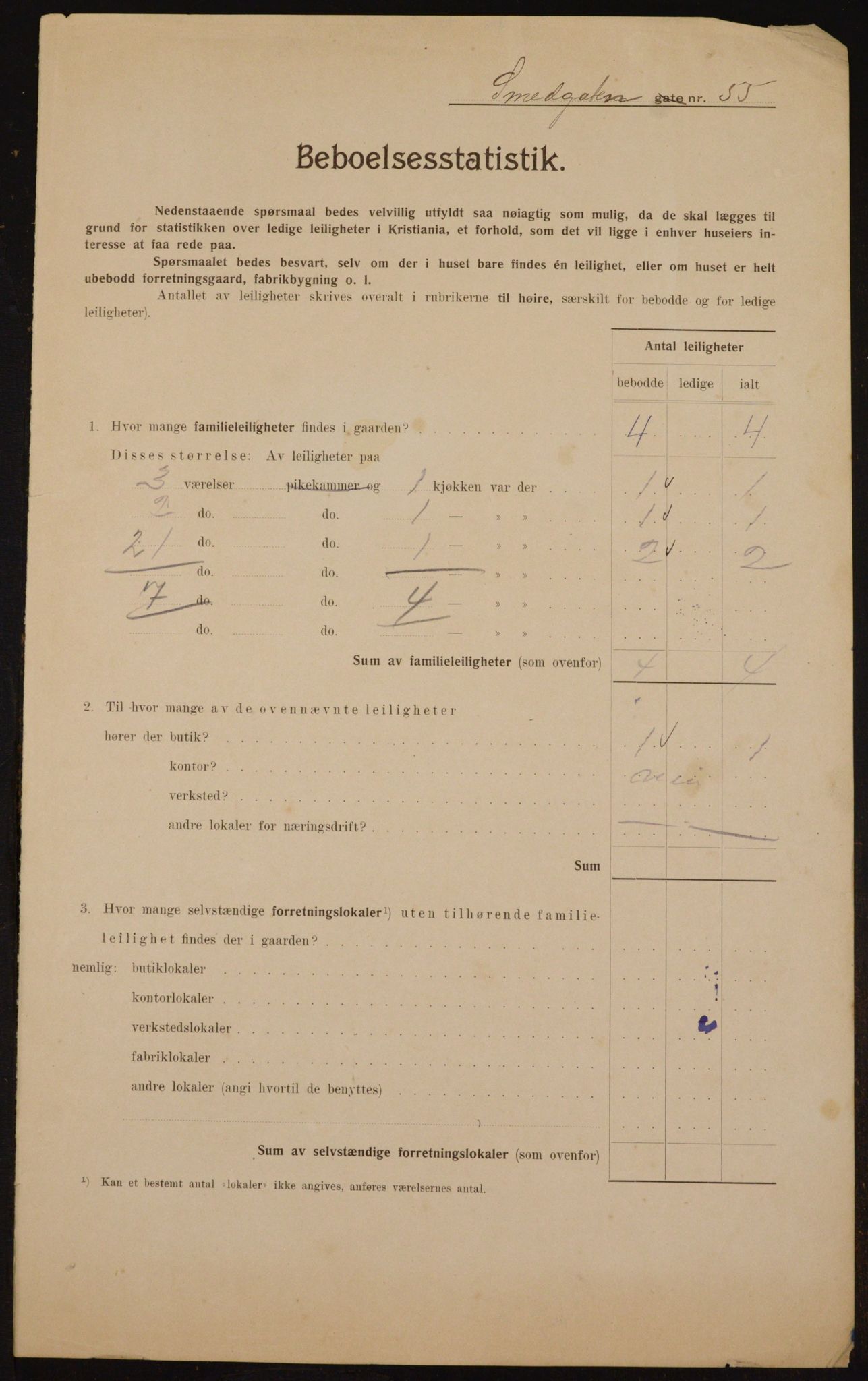 OBA, Municipal Census 1910 for Kristiania, 1910, p. 93122