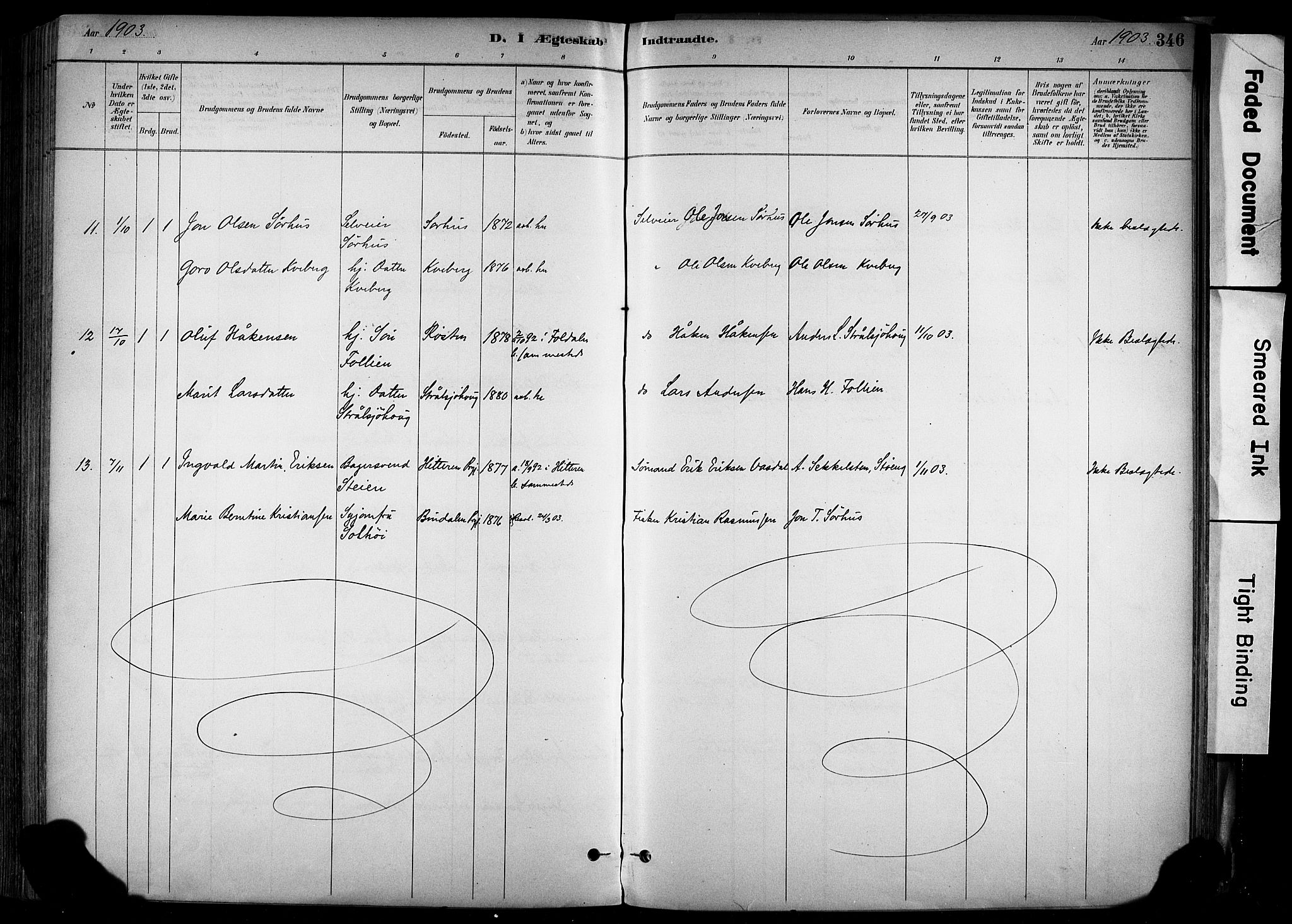 Alvdal prestekontor, AV/SAH-PREST-060/H/Ha/Haa/L0002: Parish register (official) no. 2, 1883-1906, p. 346