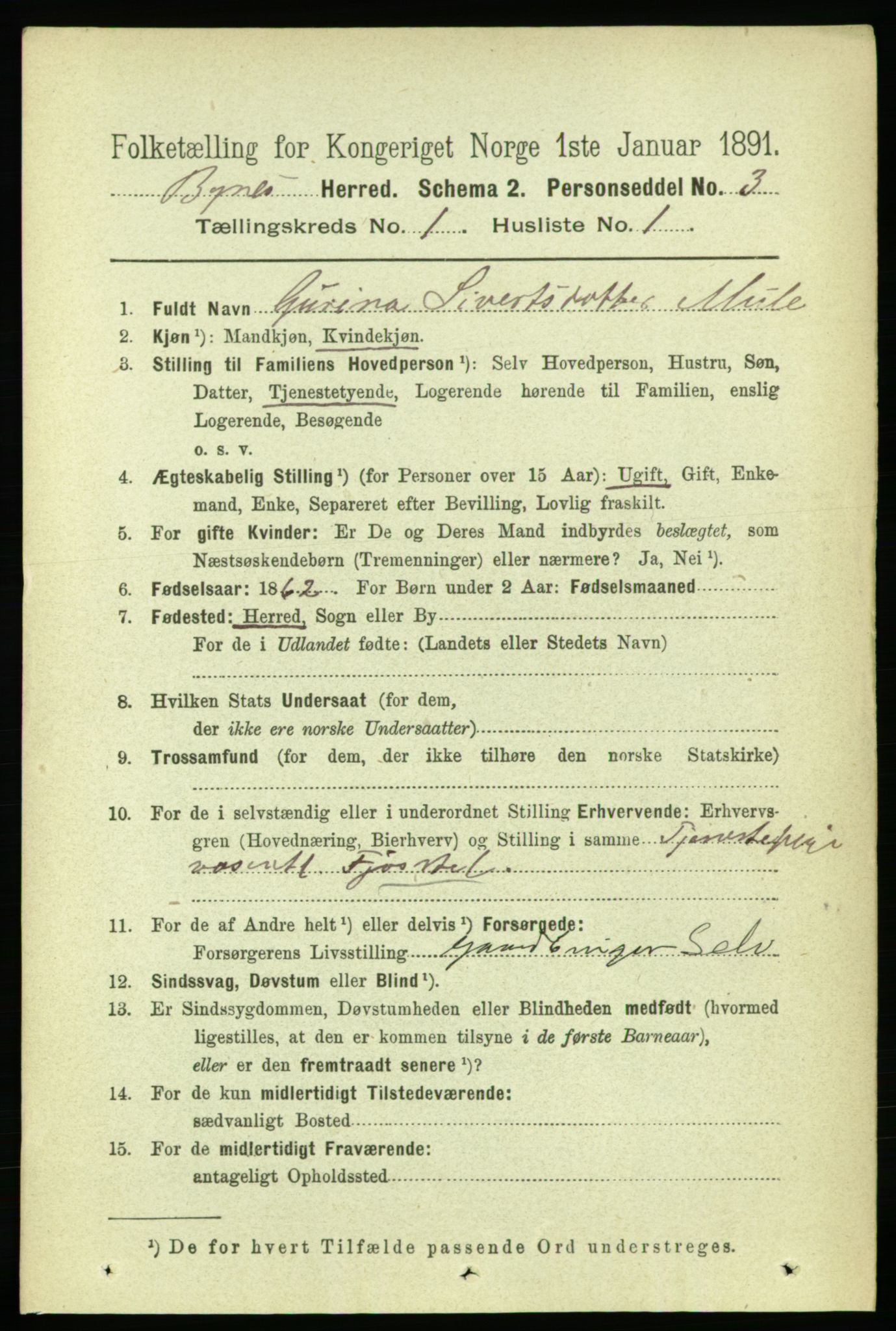 RA, 1891 census for 1655 Byneset, 1891, p. 143