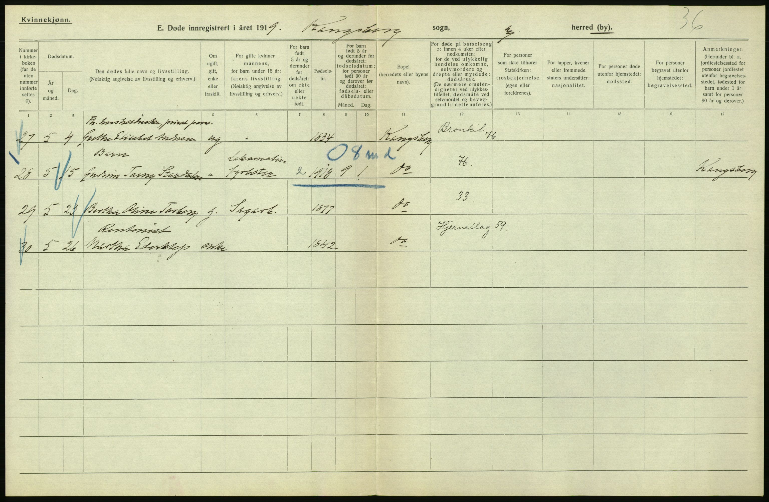 Statistisk sentralbyrå, Sosiodemografiske emner, Befolkning, AV/RA-S-2228/D/Df/Dfb/Dfbi/L0018: Buskerud fylke: Døde. Bygder og byer., 1919, p. 542