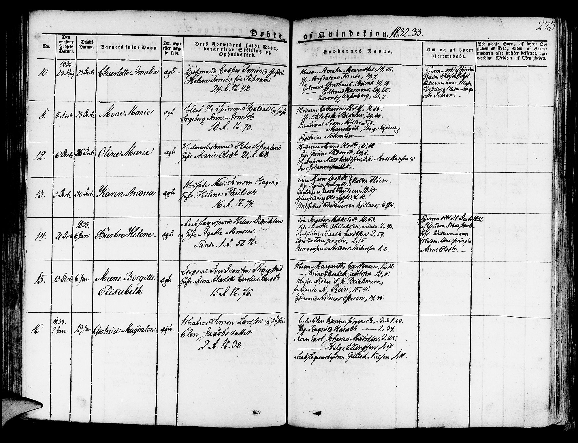 Korskirken sokneprestembete, SAB/A-76101/H/Haa/L0014: Parish register (official) no. A 14, 1823-1835, p. 273