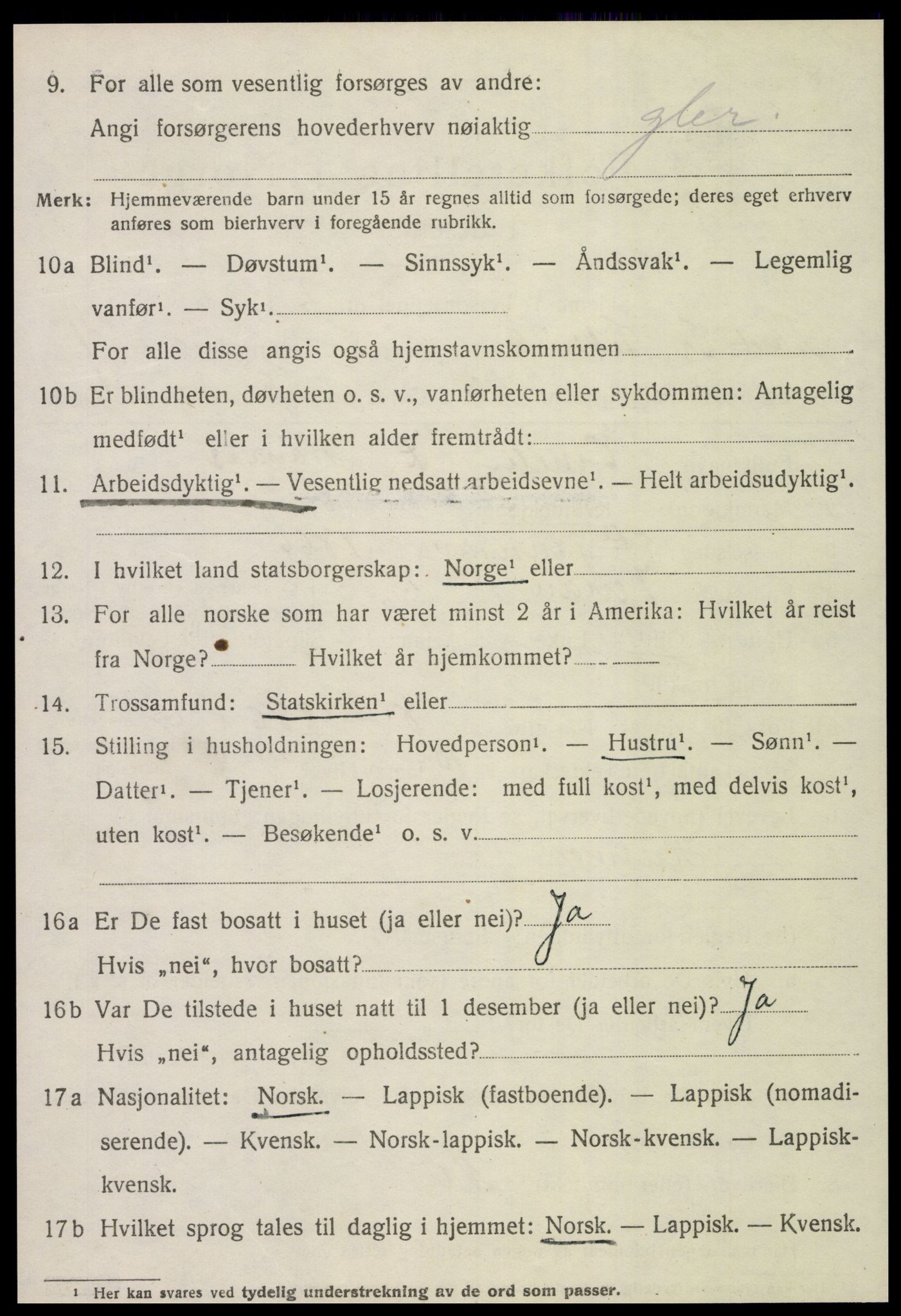 SAT, 1920 census for Leksvik, 1920, p. 4011