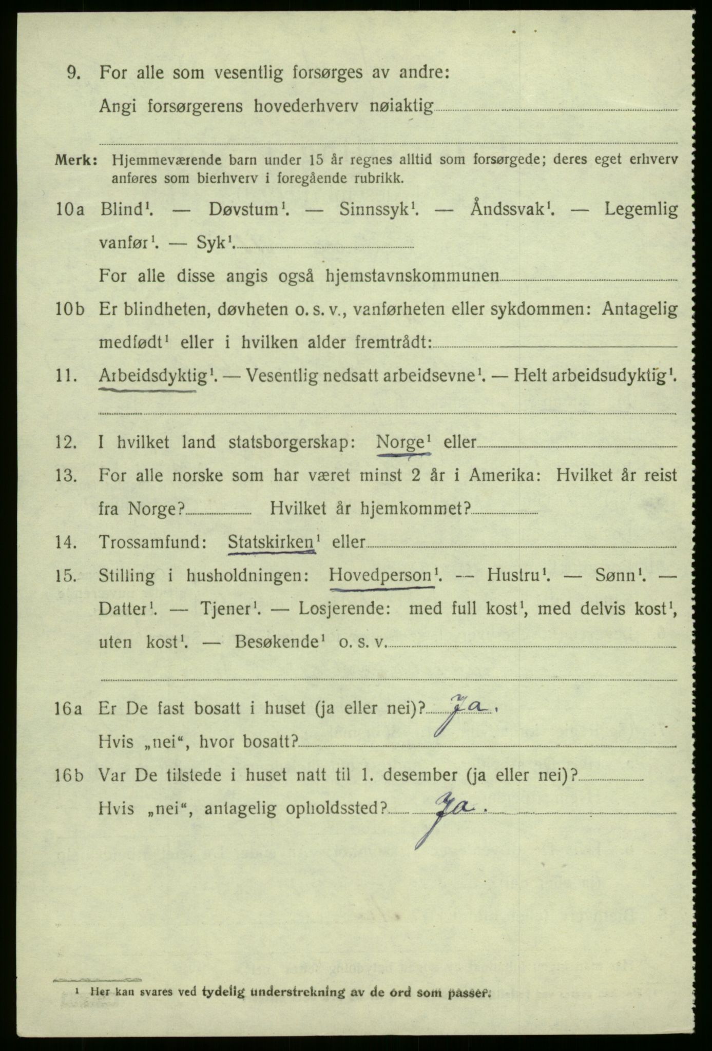 SAB, 1920 census for Førde, 1920, p. 1533