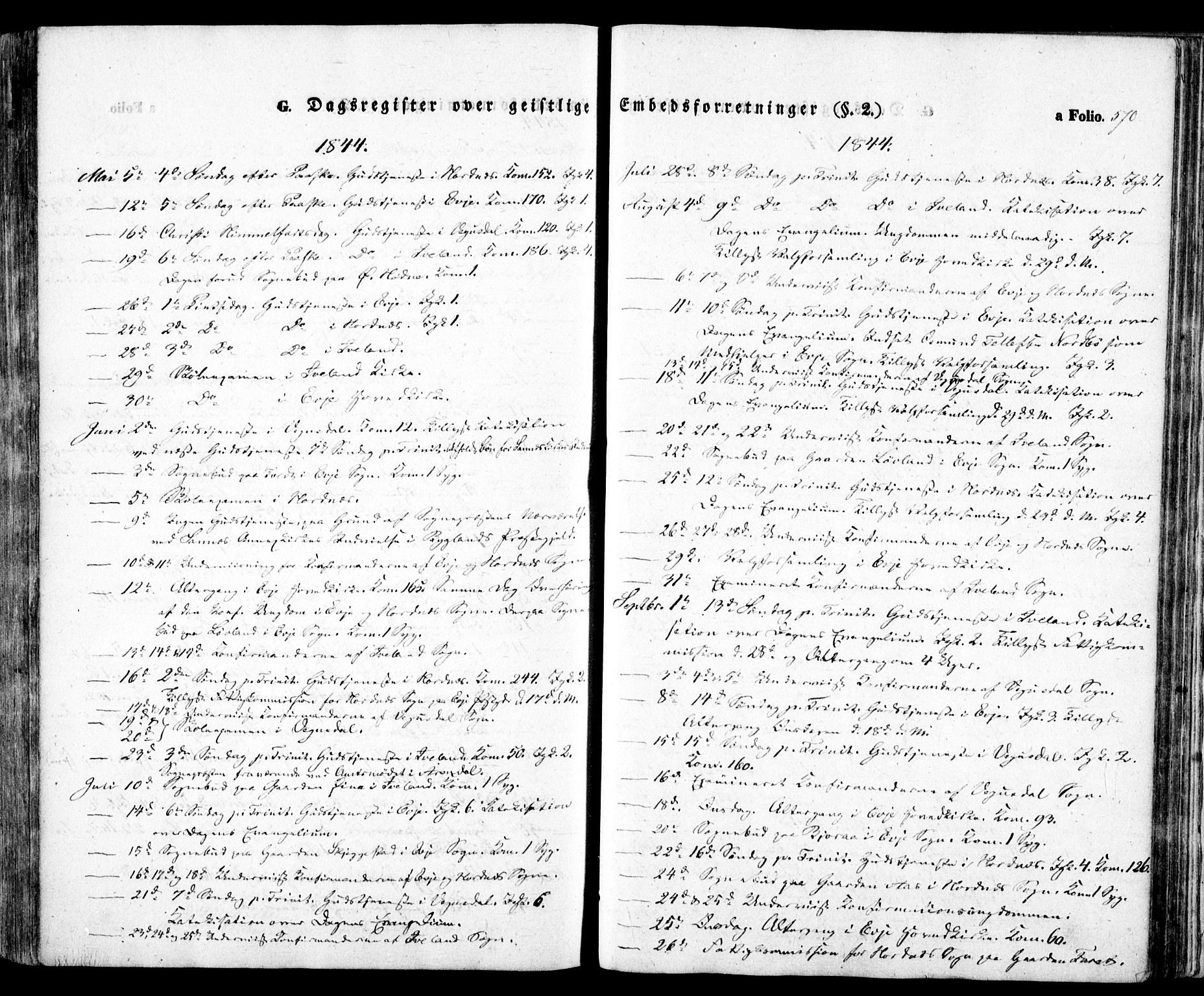 Evje sokneprestkontor, SAK/1111-0008/F/Fa/Faa/L0005: Parish register (official) no. A 5, 1843-1865, p. 570