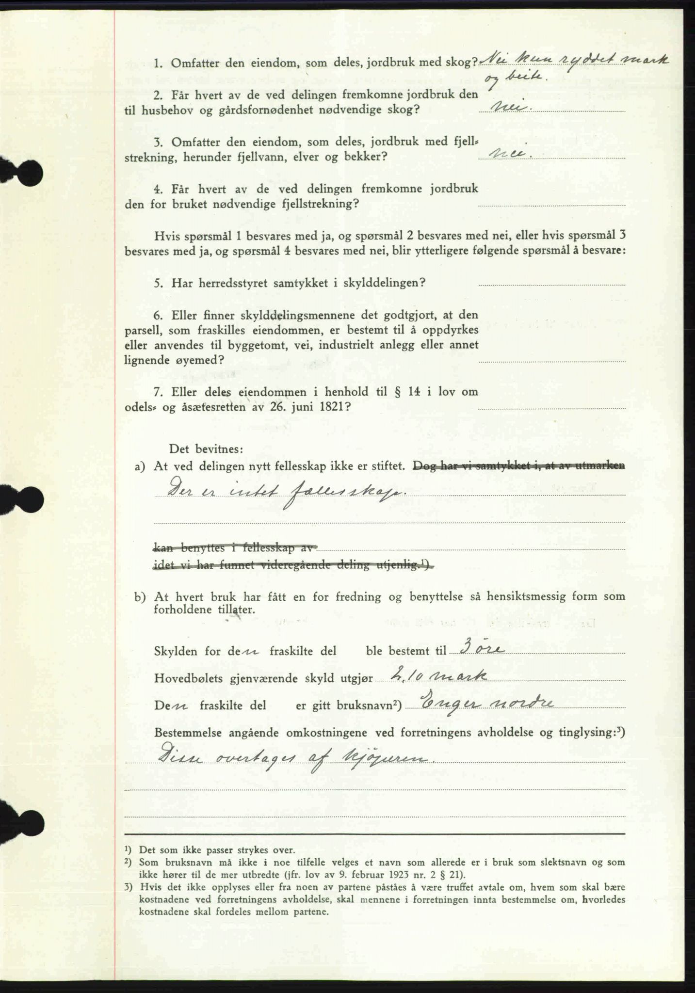 Toten tingrett, SAH/TING-006/H/Hb/Hbc/L0008: Mortgage book no. Hbc-08, 1941-1941, Diary no: : 1071/1941