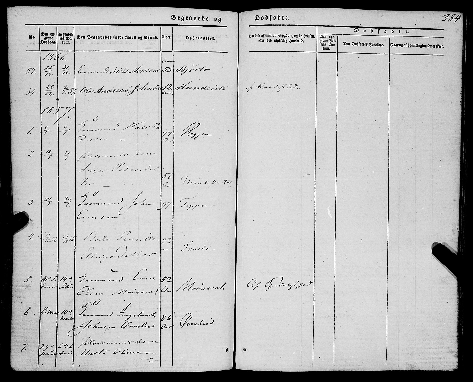 Eid sokneprestembete, AV/SAB-A-82301/H/Haa/Haaa/L0007: Parish register (official) no. A 7, 1844-1858, p. 384