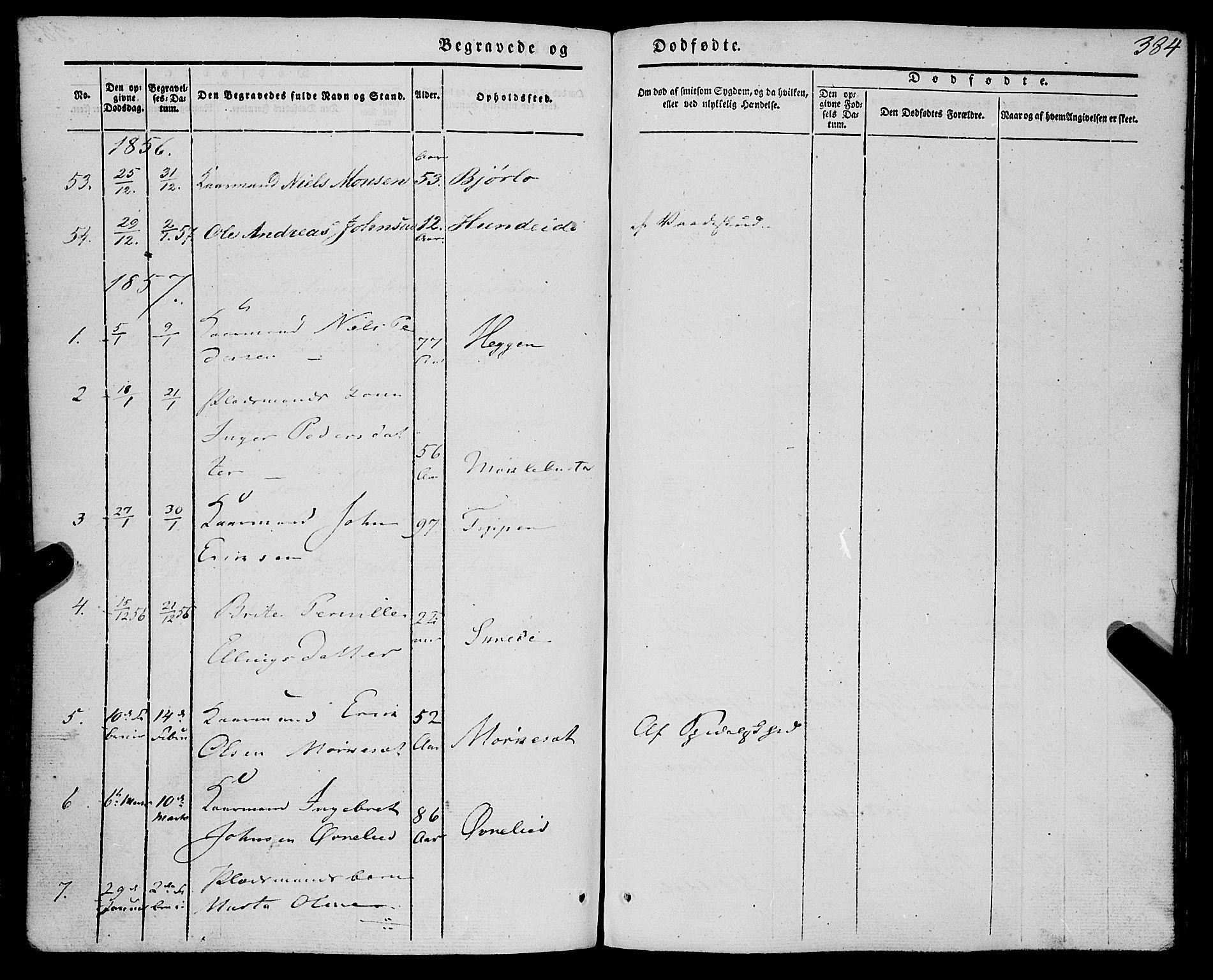 Eid sokneprestembete, SAB/A-82301/H/Haa/Haaa/L0007: Parish register (official) no. A 7, 1844-1858, p. 384