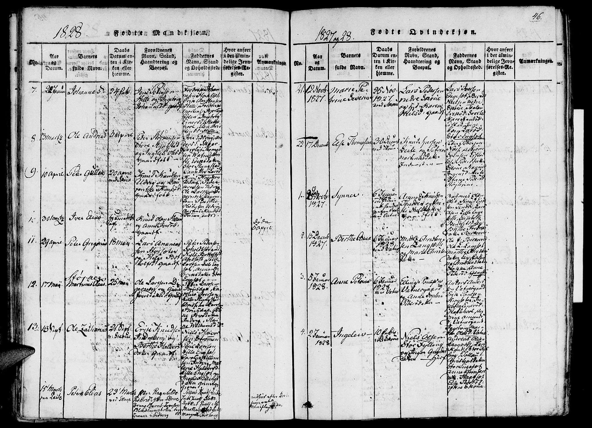 Ministerialprotokoller, klokkerbøker og fødselsregistre - Møre og Romsdal, AV/SAT-A-1454/524/L0351: Parish register (official) no. 524A03, 1816-1838, p. 46