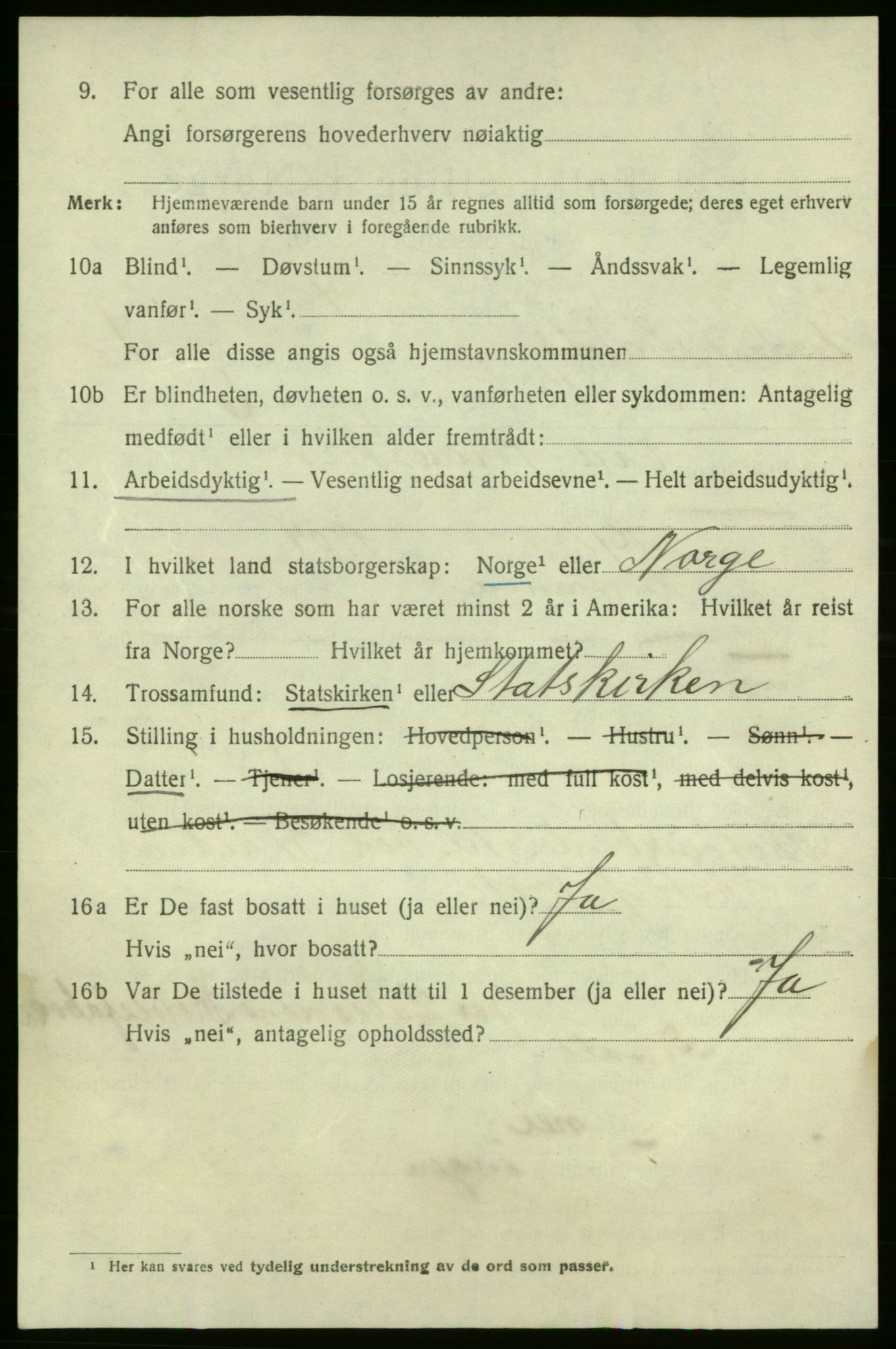 SAO, 1920 census for Fredrikshald, 1920, p. 14095