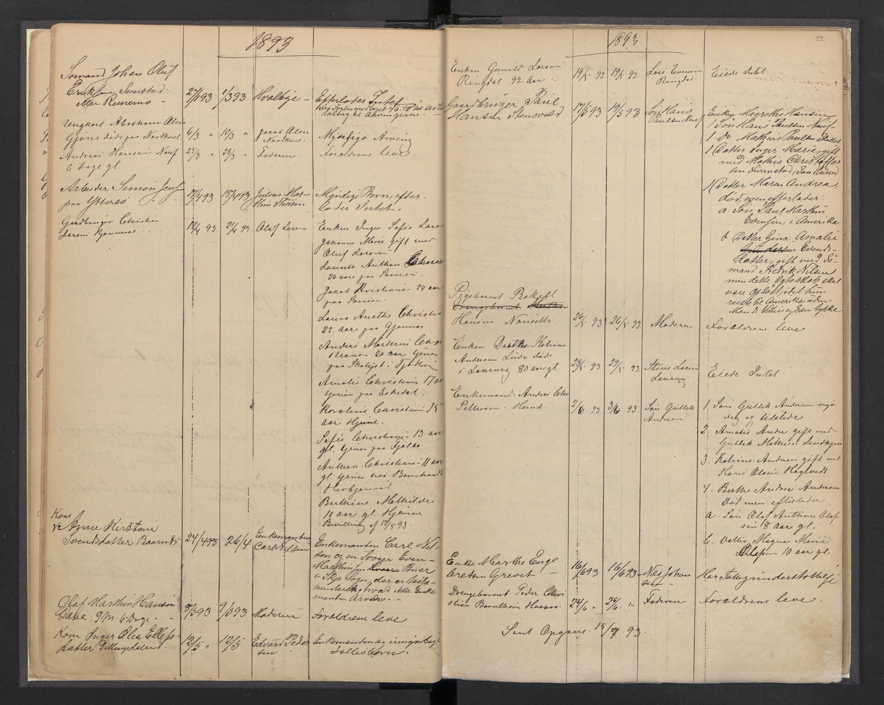 Hedrum lensmannskontor, AV/SAKO-A-536/H/Ha/L0001: Dødsfallsprotokoll, 1886-1908, p. 22