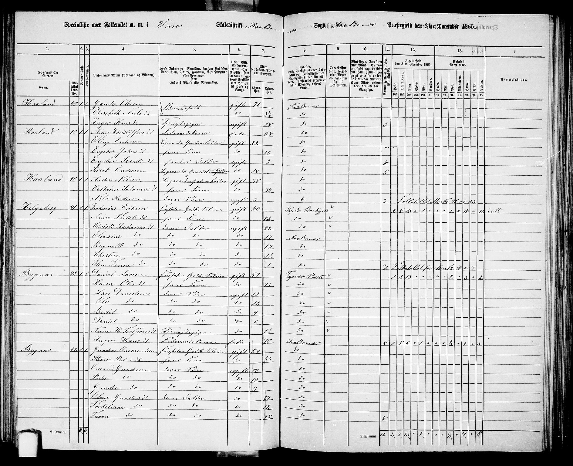 RA, 1865 census for Avaldsnes, 1865, p. 141