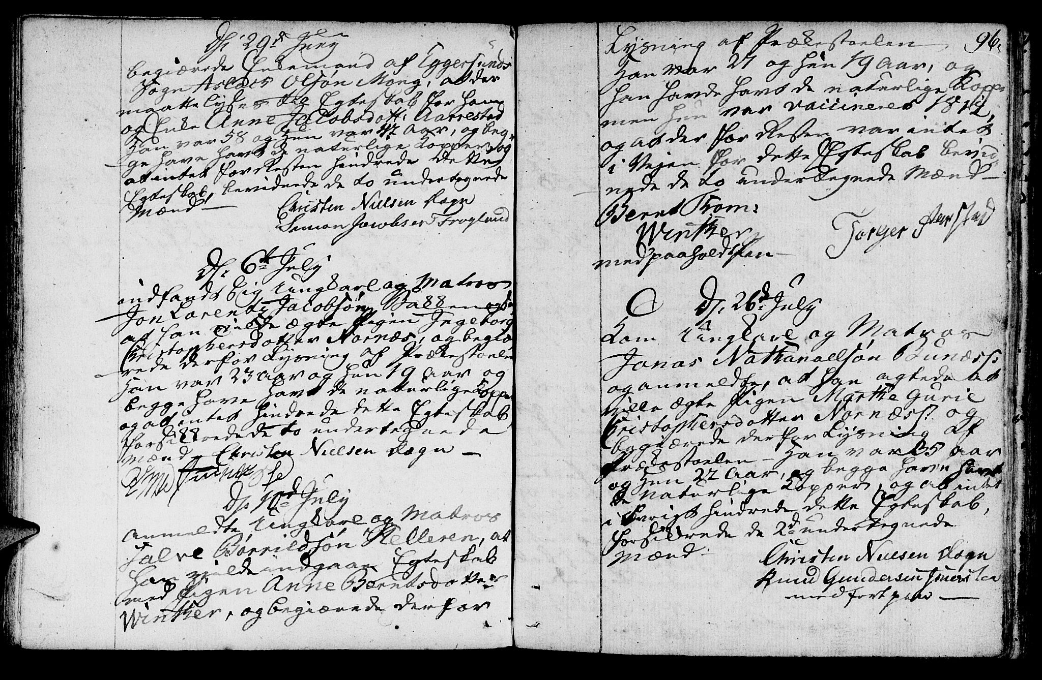 Sokndal sokneprestkontor, SAST/A-101808: Parish register (official) no. A 5, 1806-1826, p. 96