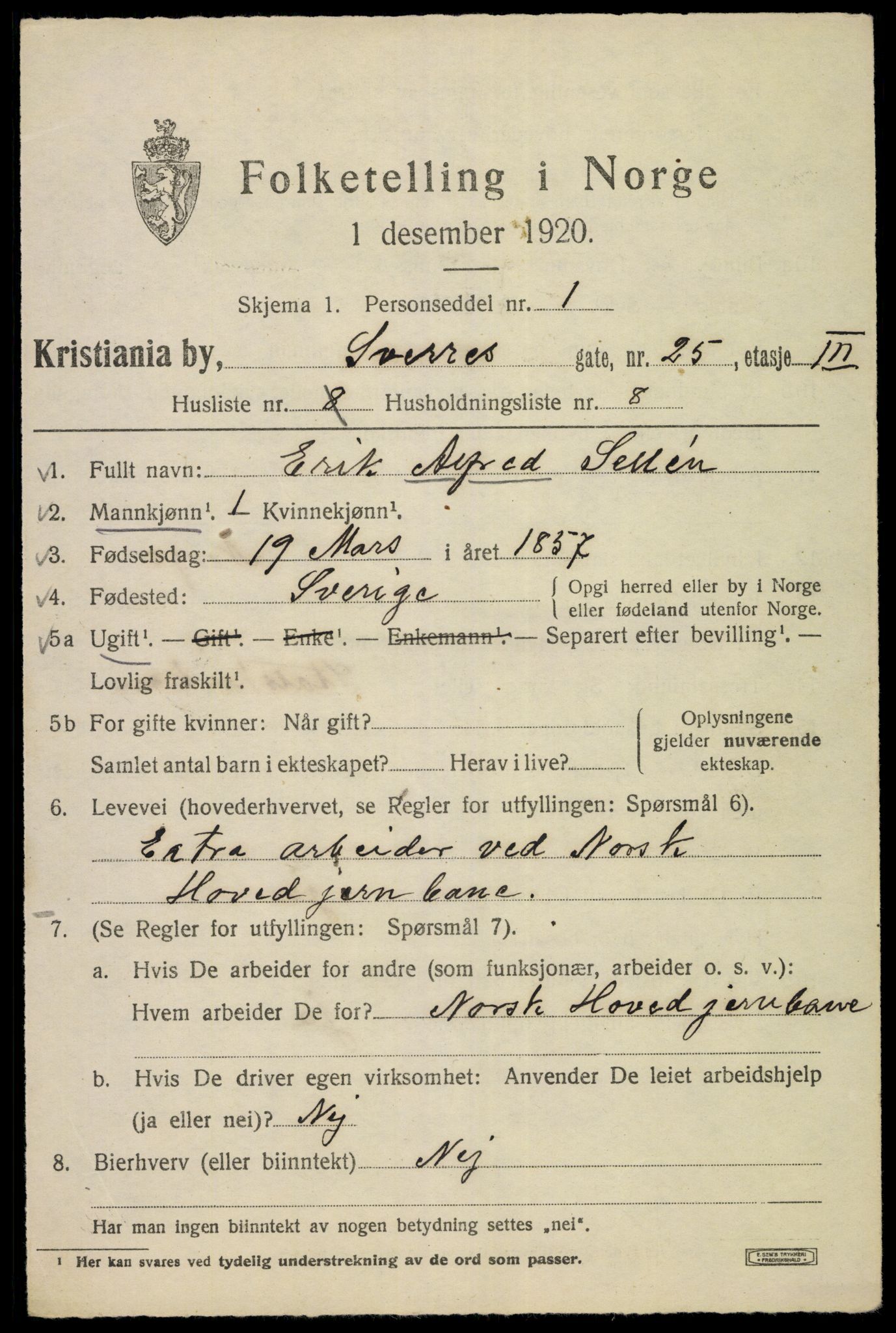 SAO, 1920 census for Kristiania, 1920, p. 560171