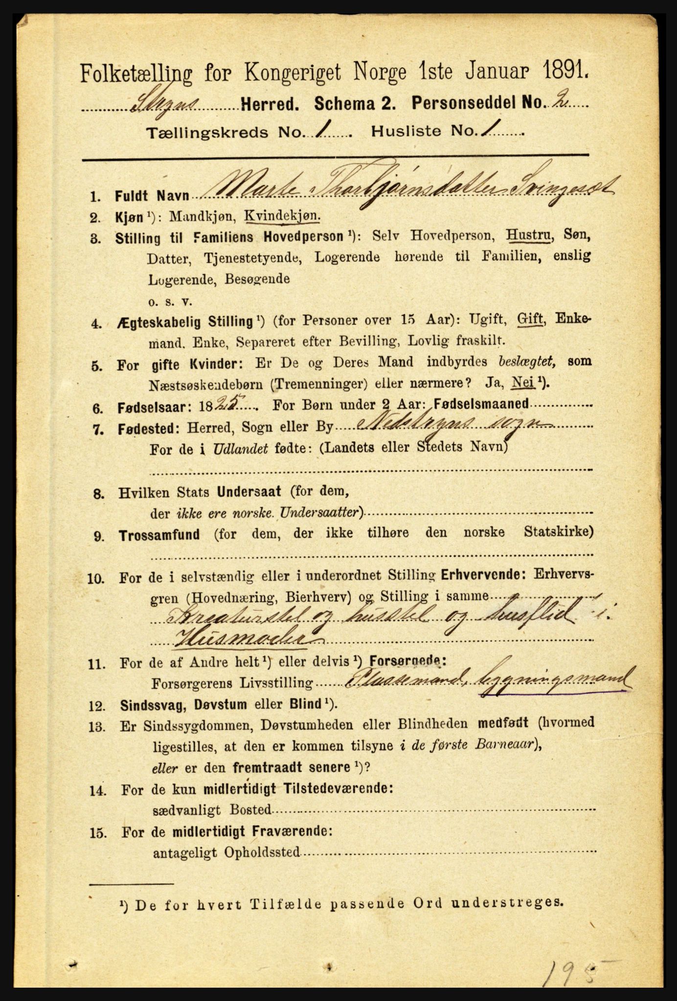 RA, 1891 census for 1448 Stryn, 1891, p. 59