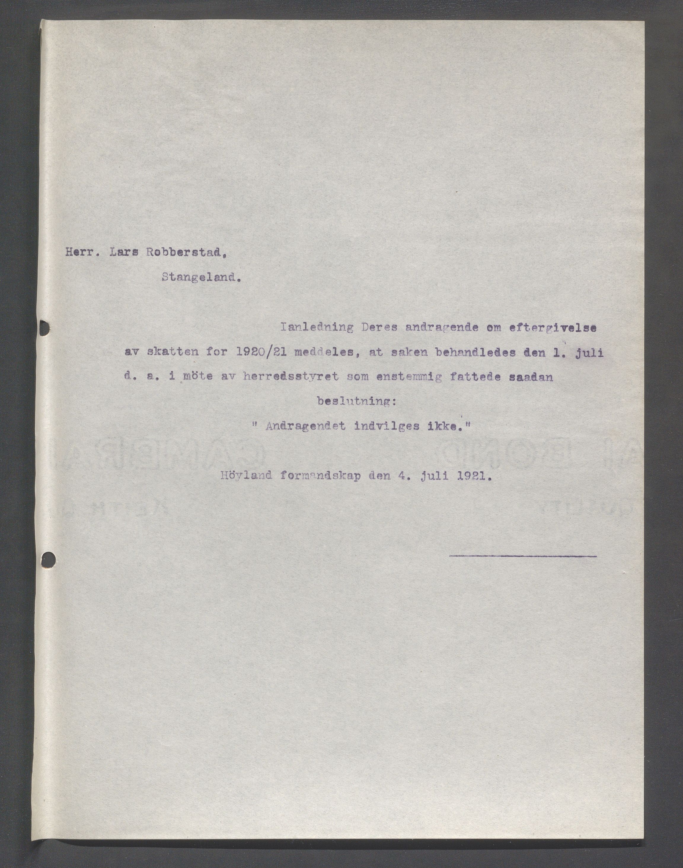 Høyland kommune - Formannskapet, IKAR/K-100046/B/L0006: Kopibok, 1920-1923, p. 730