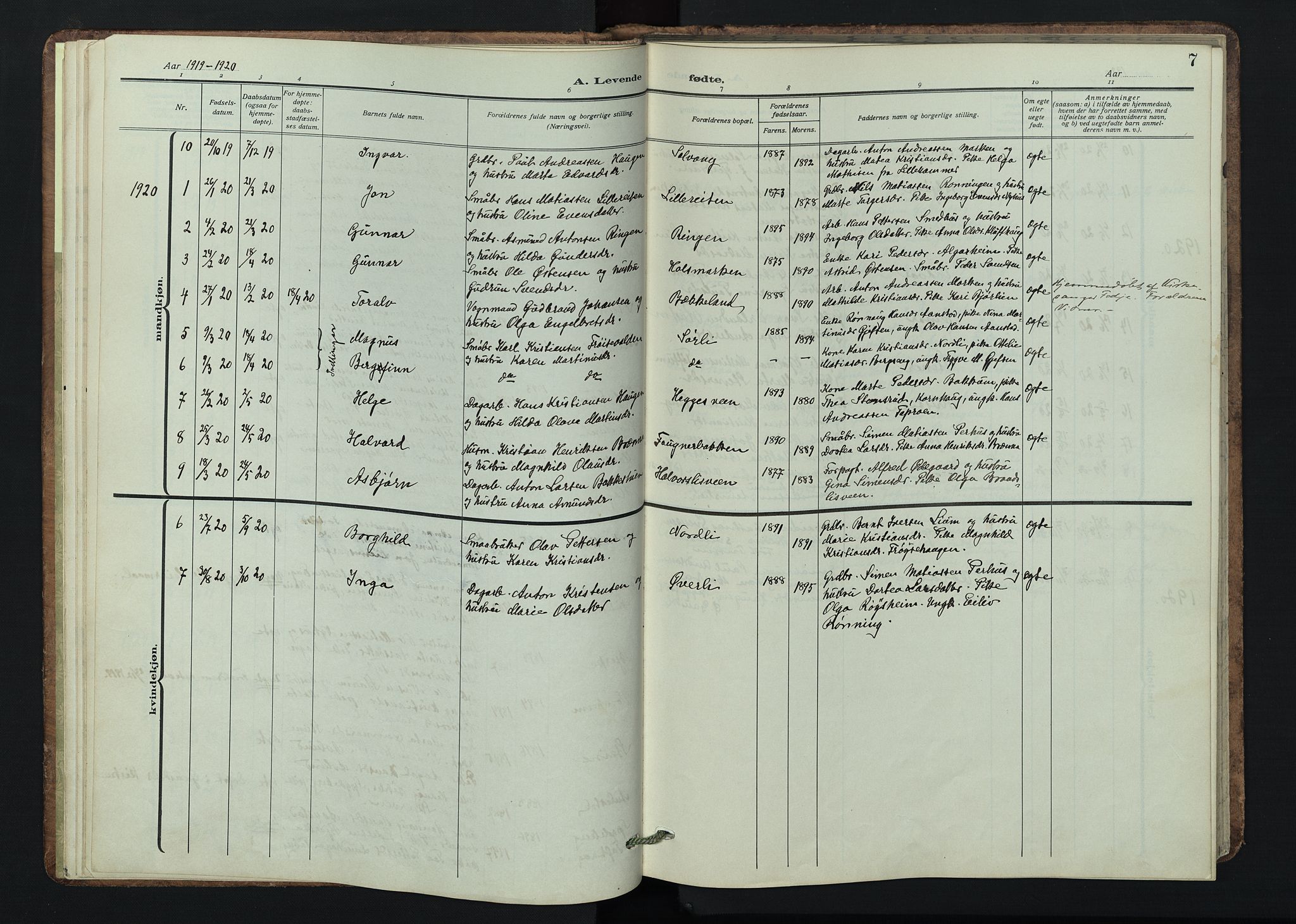 Østre Gausdal prestekontor, AV/SAH-PREST-092/H/Ha/Hab/L0005: Parish register (copy) no. 5, 1915-1944, p. 7