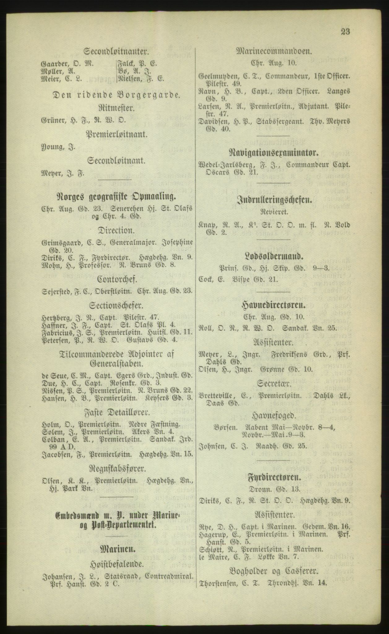 Kristiania/Oslo adressebok, PUBL/-, 1880, p. 23