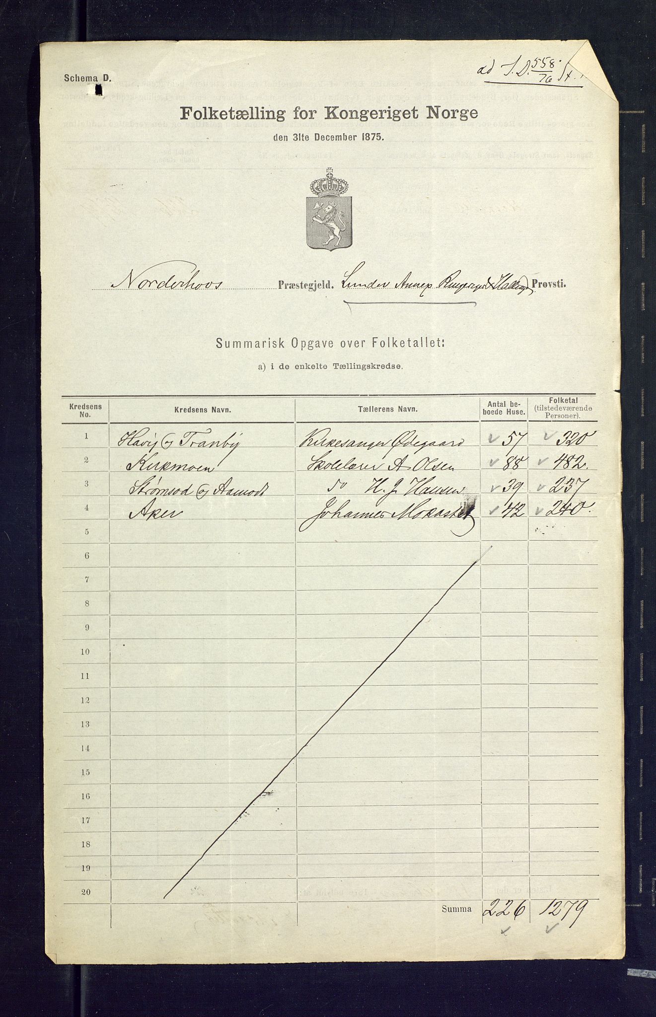 SAKO, 1875 census for 0613L Norderhov/Norderhov, Haug og Lunder, 1875, p. 79