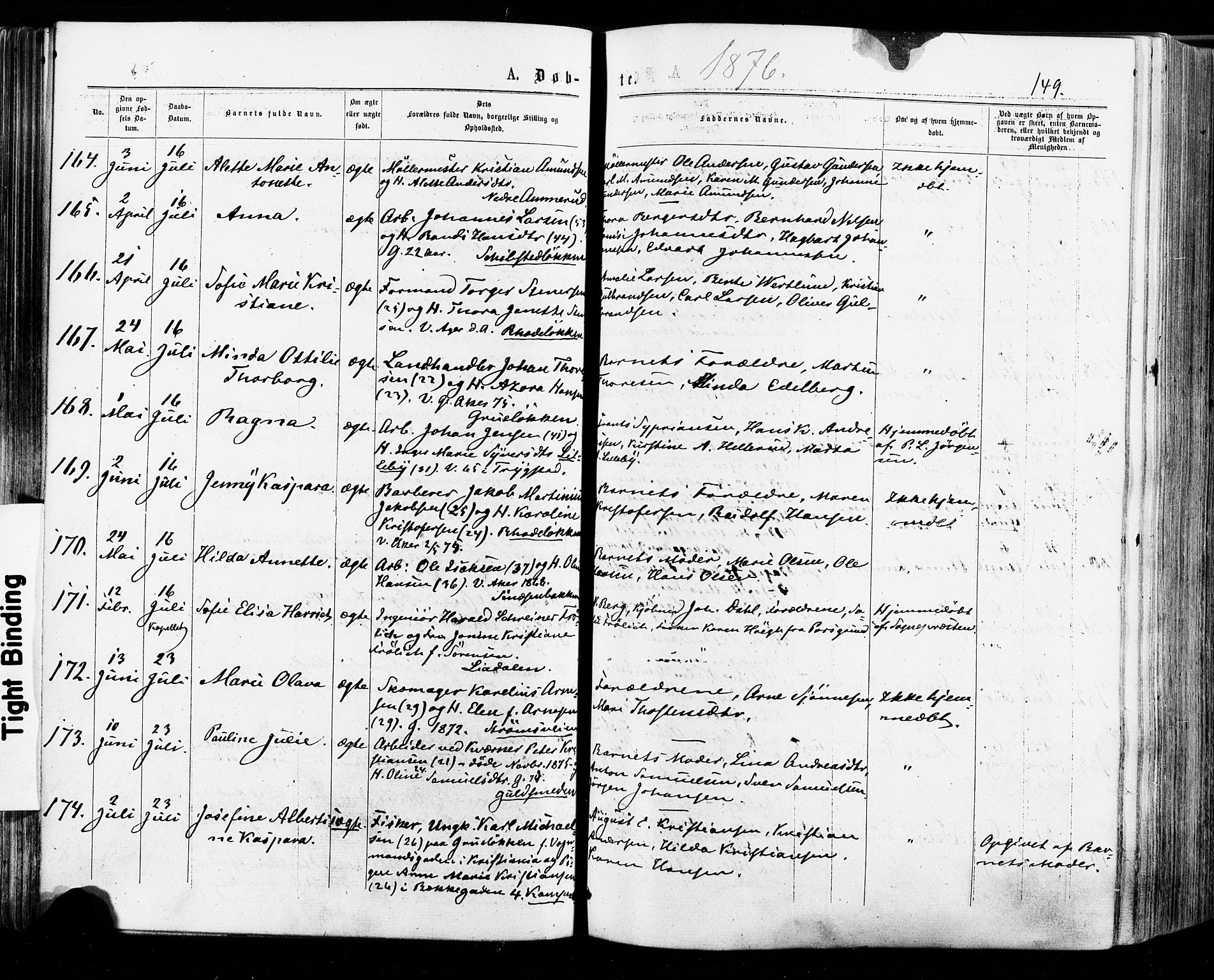 Østre Aker prestekontor Kirkebøker, SAO/A-10840/F/Fa/L0004: Parish register (official) no. I 4, 1876-1889, p. 149