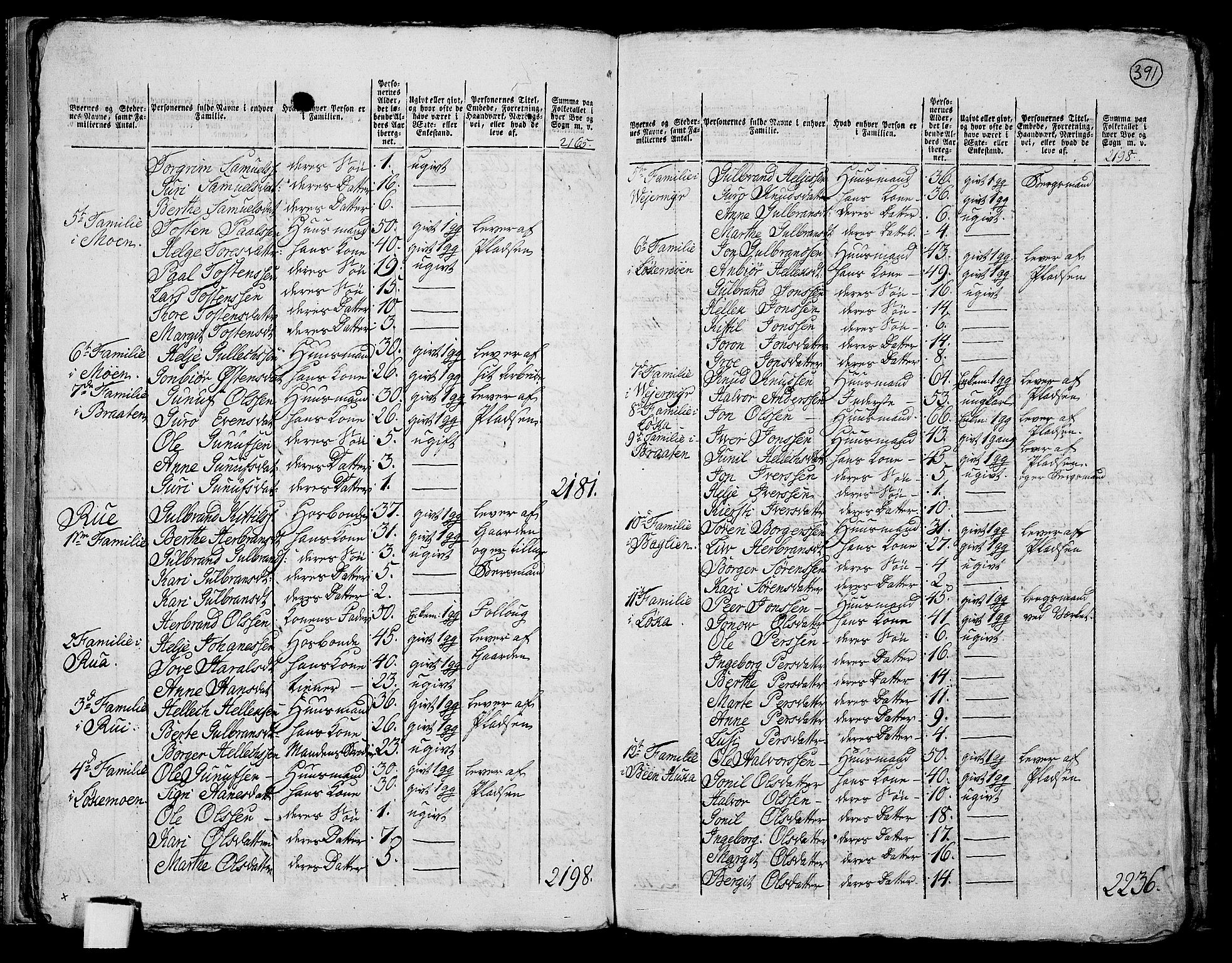 RA, 1801 census for 0827P Hjartdal, 1801, p. 390b-391a