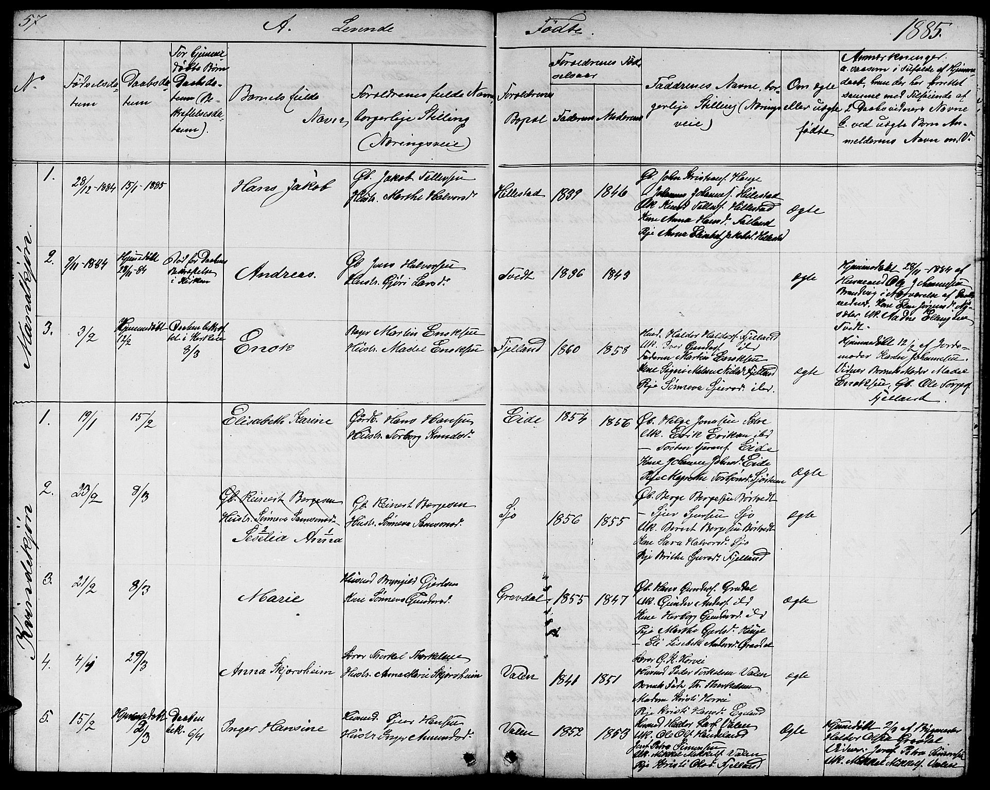 Fjelberg sokneprestembete, SAB/A-75201/H/Hab: Parish register (copy) no. B 3, 1868-1888, p. 57