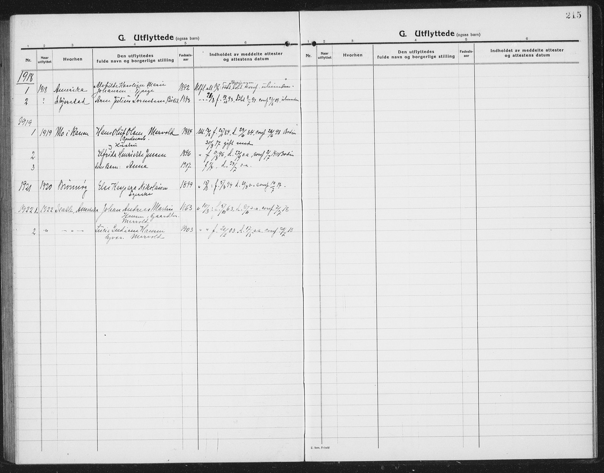 Ministerialprotokoller, klokkerbøker og fødselsregistre - Nordland, AV/SAT-A-1459/804/L0089: Parish register (copy) no. 804C02, 1918-1935, p. 215