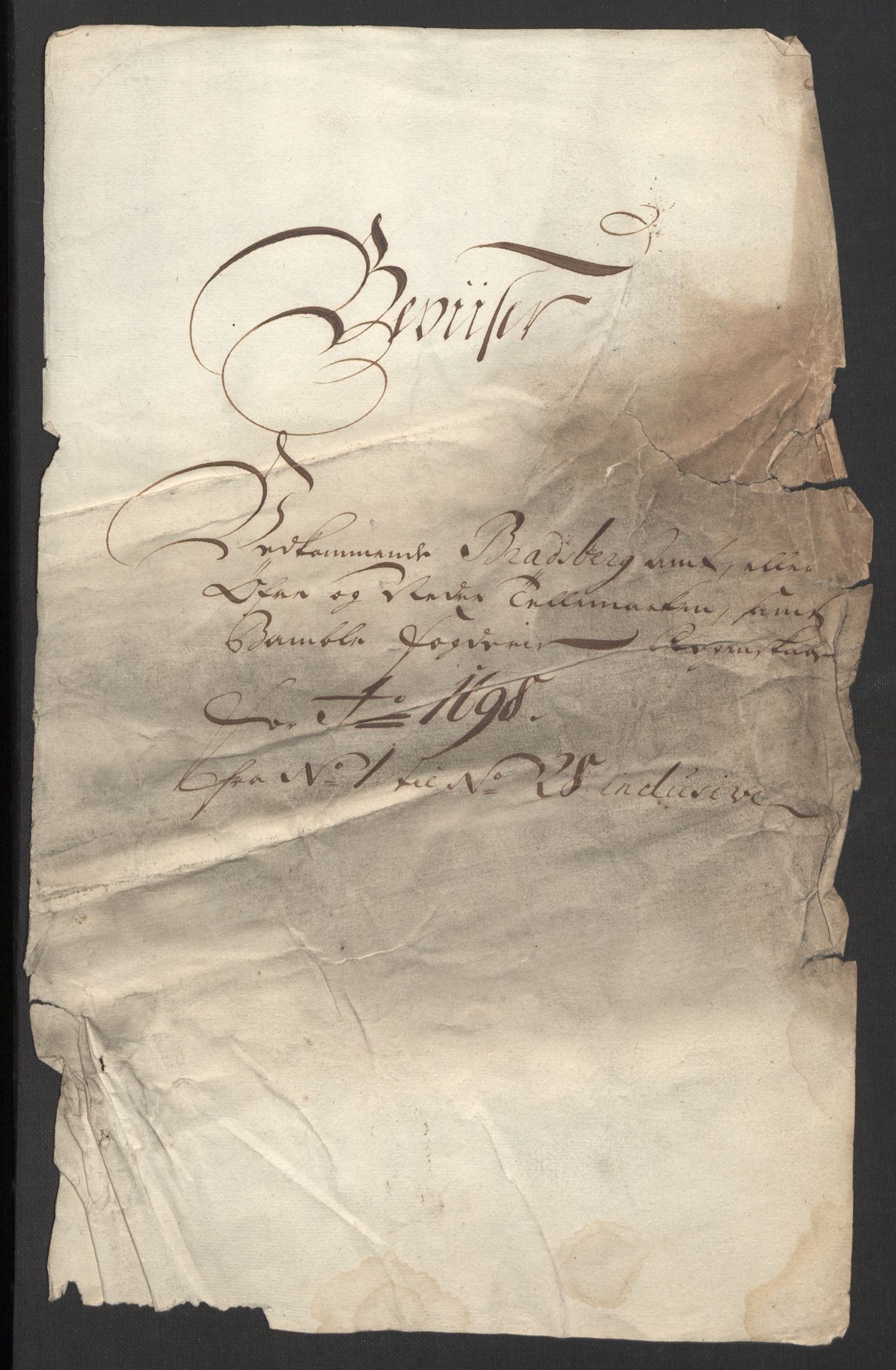 Rentekammeret inntil 1814, Reviderte regnskaper, Fogderegnskap, AV/RA-EA-4092/R36/L2098: Fogderegnskap Øvre og Nedre Telemark og Bamble, 1698, p. 26