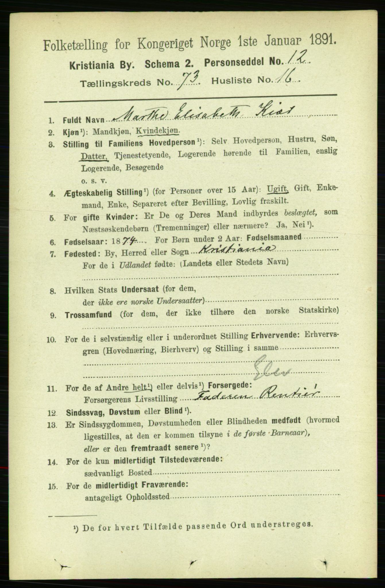 RA, 1891 census for 0301 Kristiania, 1891, p. 39590