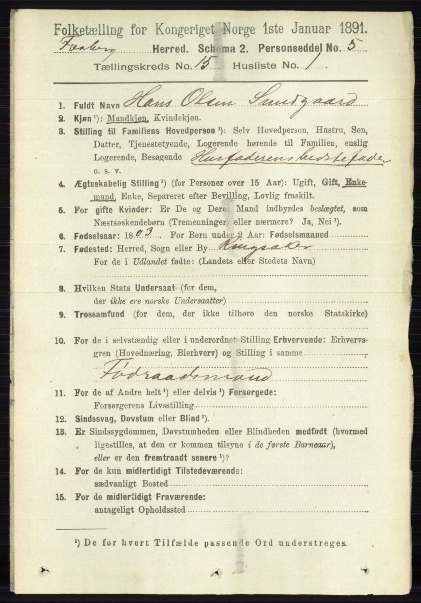 RA, 1891 census for 0524 Fåberg, 1891, p. 5912