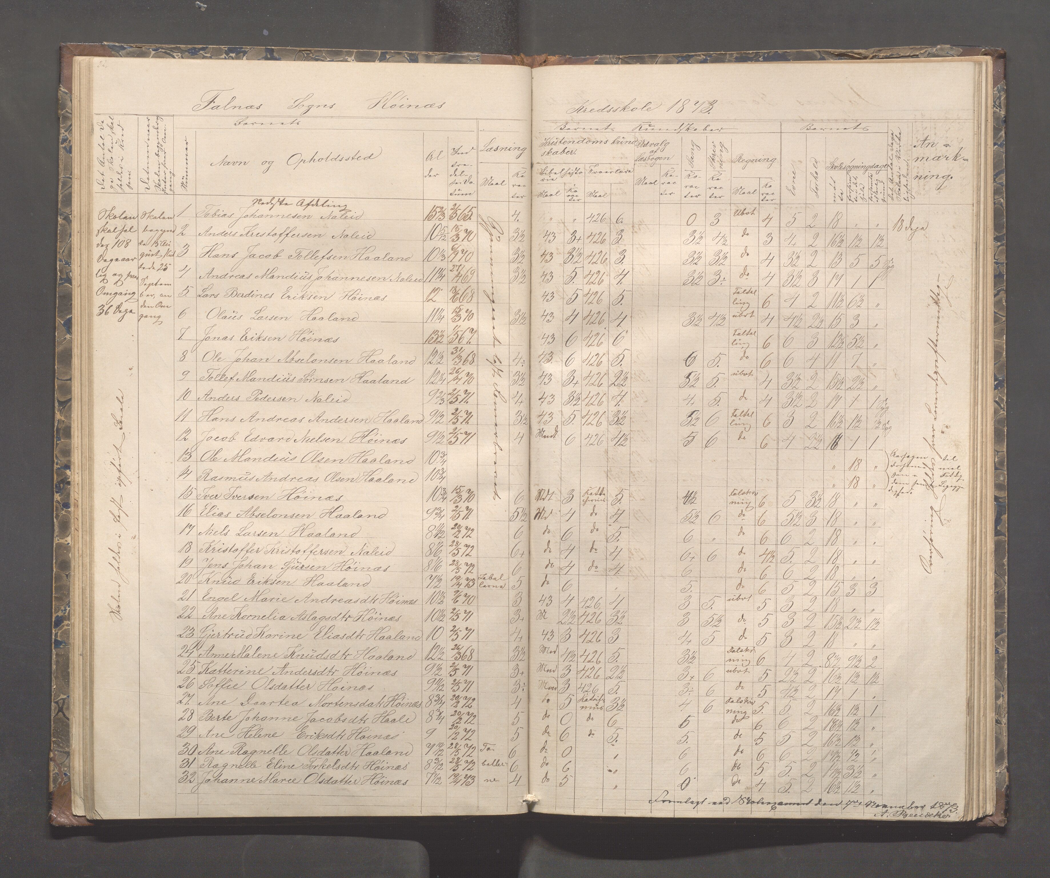 Skudenes kommune - Syre - Høynes skole, IKAR/A-307/H/L0003: Skoleprotokoll - Syre, Høynes og Hillesland, 1869-1875, p. 34