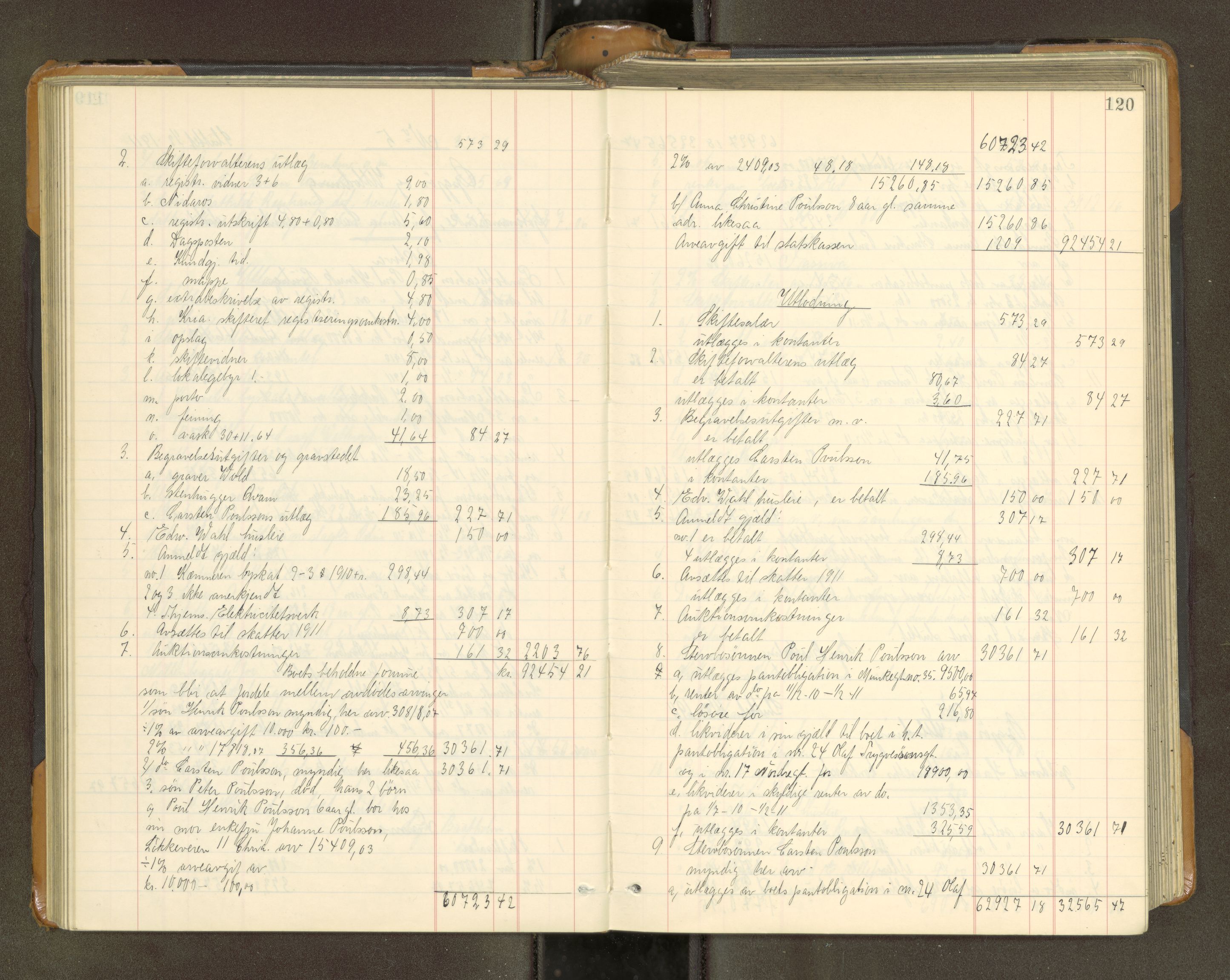 Trondheim byfogd, AV/SAT-A-0003/1/3/3A/L0040: Skifteutlodningsprotokoll - 9/2-1/10. (m/ register), 1910-1913, p. 120