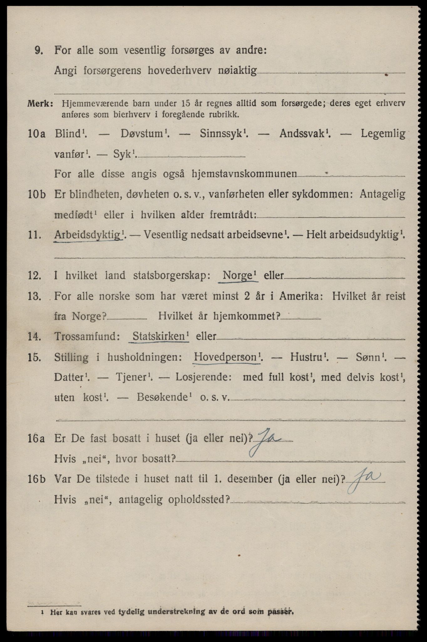 SAST, 1920 census for Hjelmeland, 1920, p. 1072