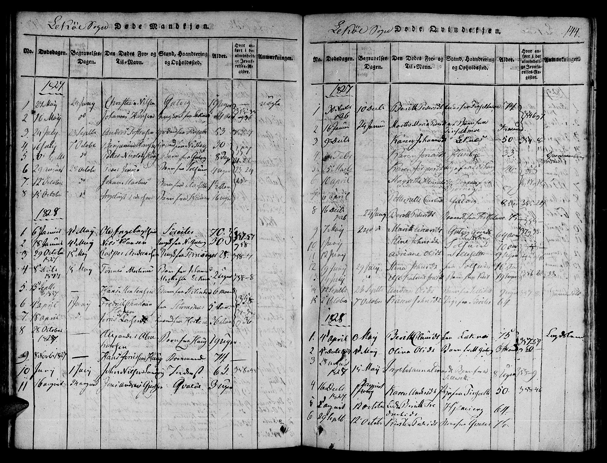 Ministerialprotokoller, klokkerbøker og fødselsregistre - Nord-Trøndelag, SAT/A-1458/780/L0636: Parish register (official) no. 780A03 /2, 1815-1829, p. 144