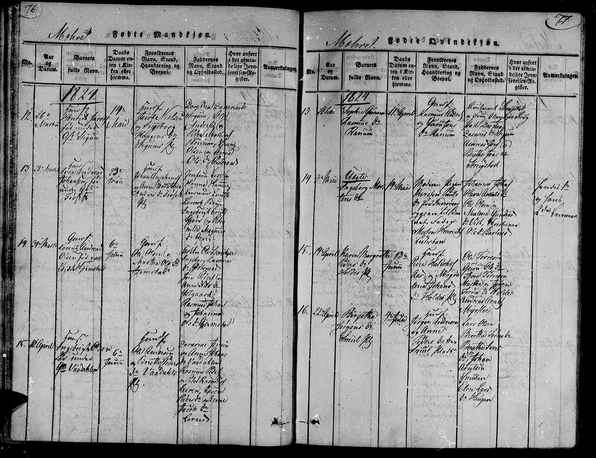 Ministerialprotokoller, klokkerbøker og fødselsregistre - Nord-Trøndelag, AV/SAT-A-1458/735/L0333: Parish register (official) no. 735A04 /1, 1816-1824, p. 76-77