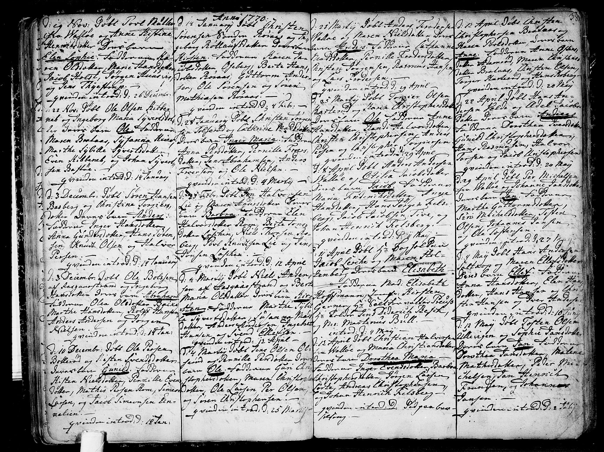 Sem kirkebøker, SAKO/A-5/F/Fb/L0002: Parish register (official) no. II 2, 1764-1792, p. 38