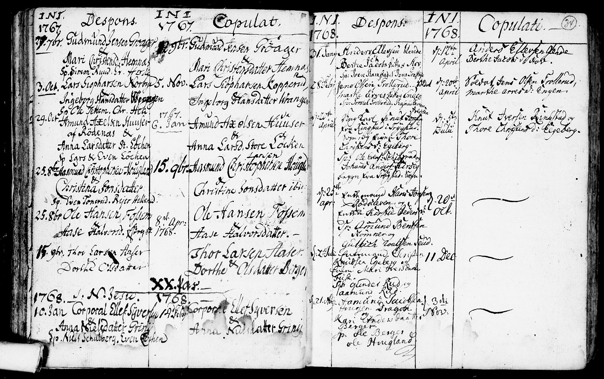 Spydeberg prestekontor Kirkebøker, AV/SAO-A-10924/F/Fa/L0002: Parish register (official) no. I 2, 1739-1780, p. 34