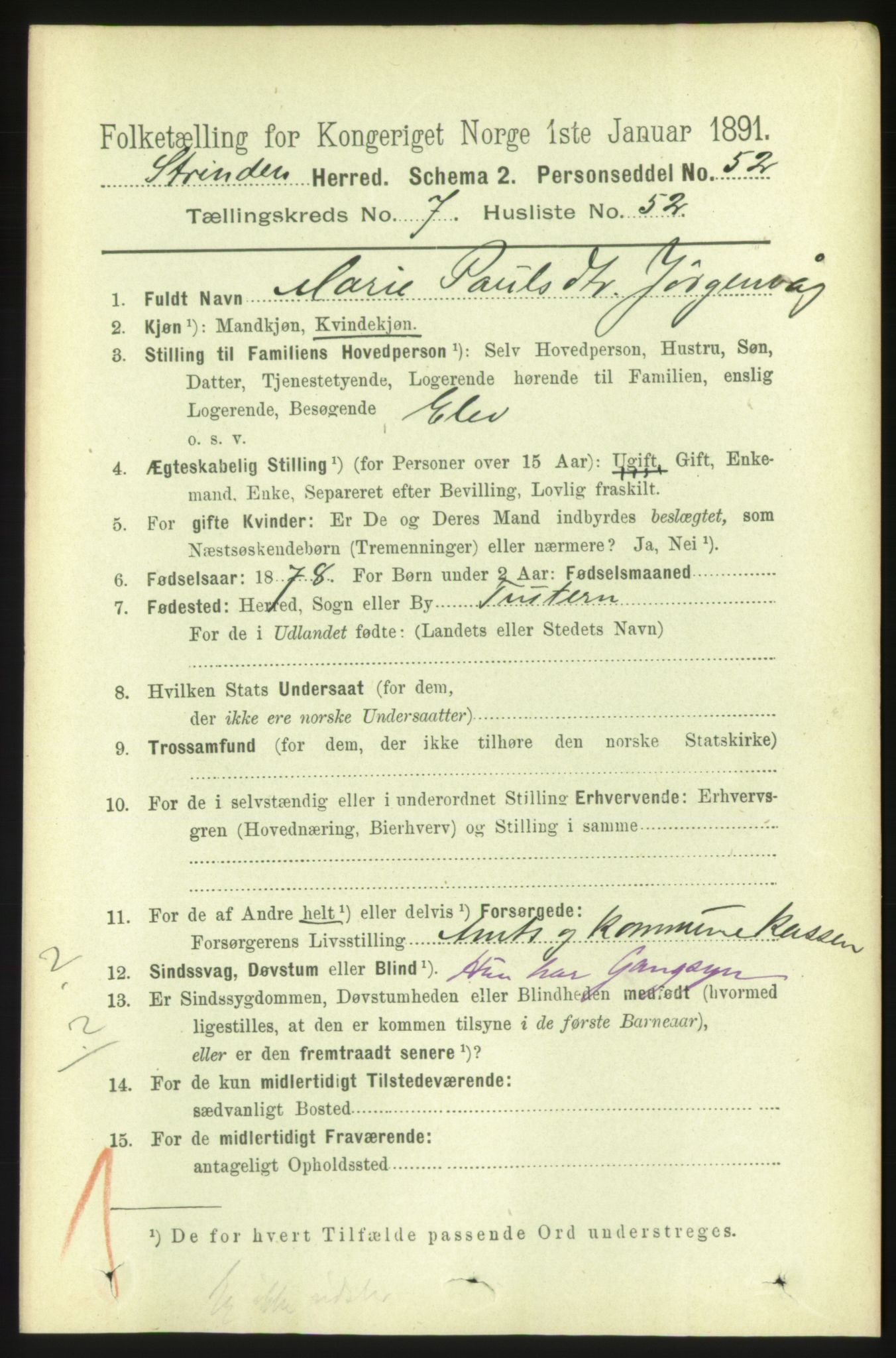 RA, 1891 census for 1660 Strinda, 1891, p. 6647