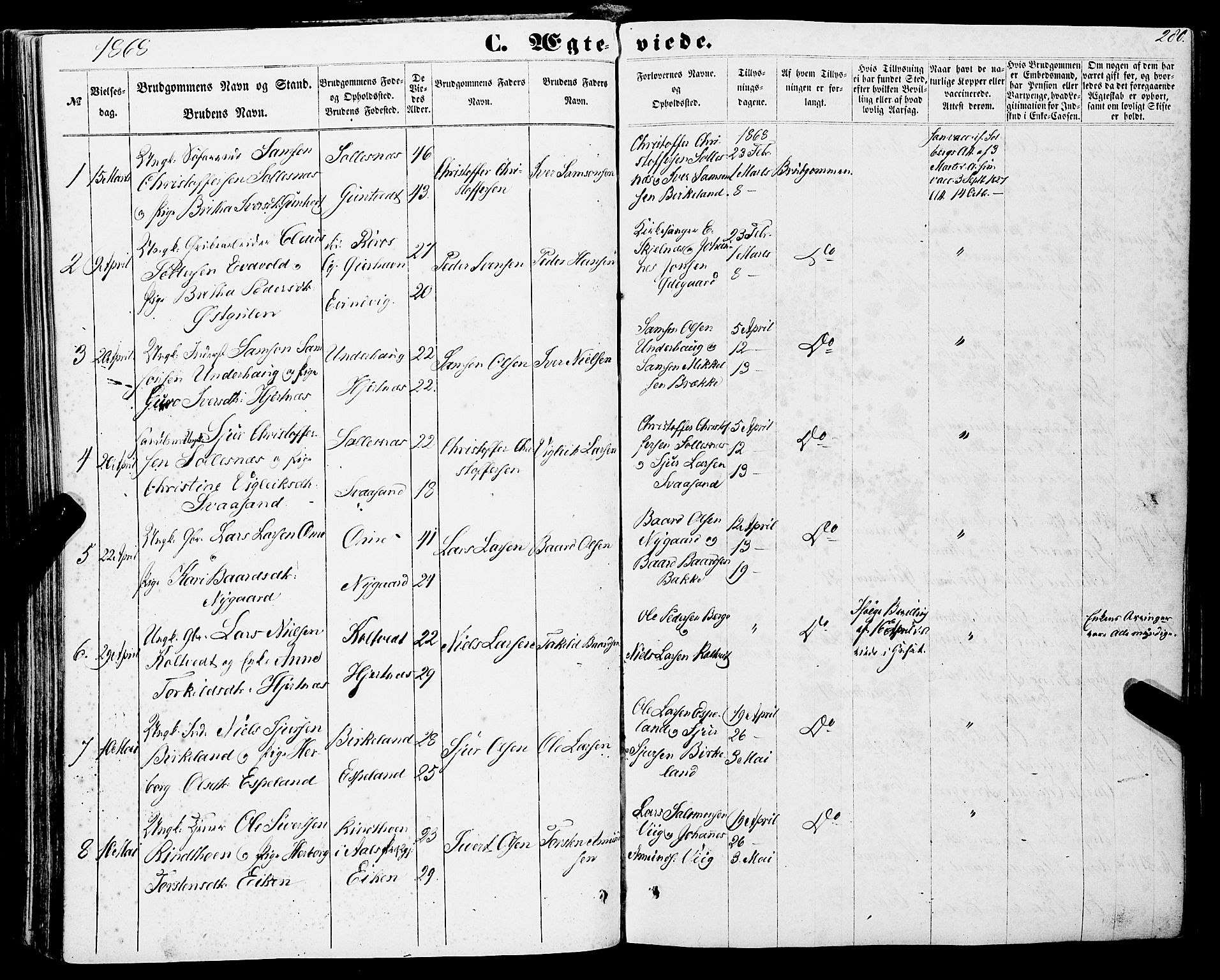 Strandebarm sokneprestembete, AV/SAB-A-78401/H/Haa: Parish register (official) no. A 8, 1858-1872, p. 280