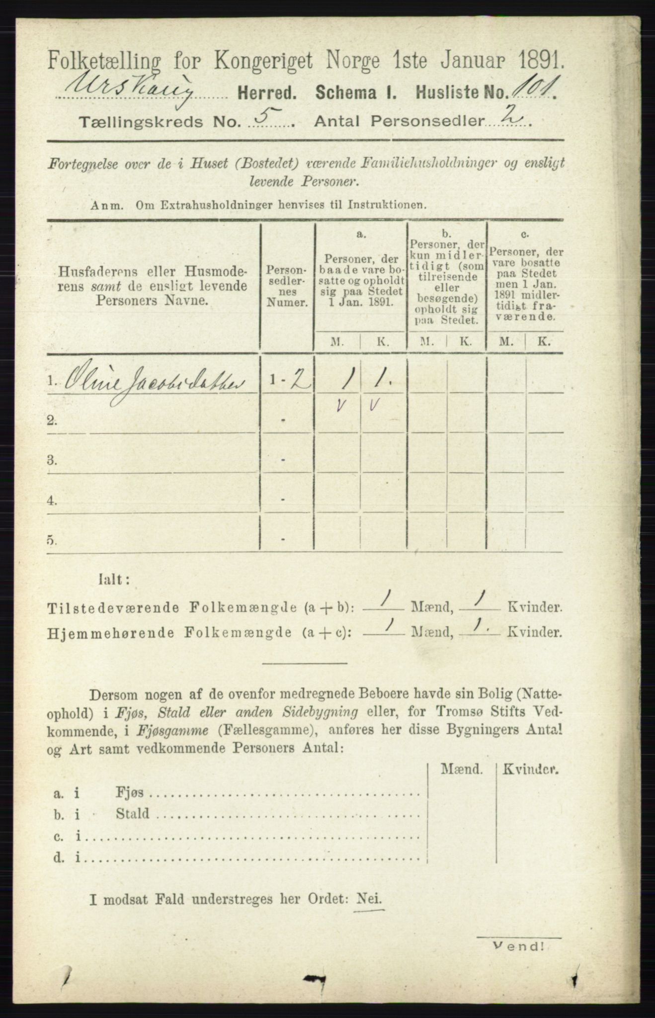 RA, 1891 census for 0224 Aurskog, 1891, p. 2059