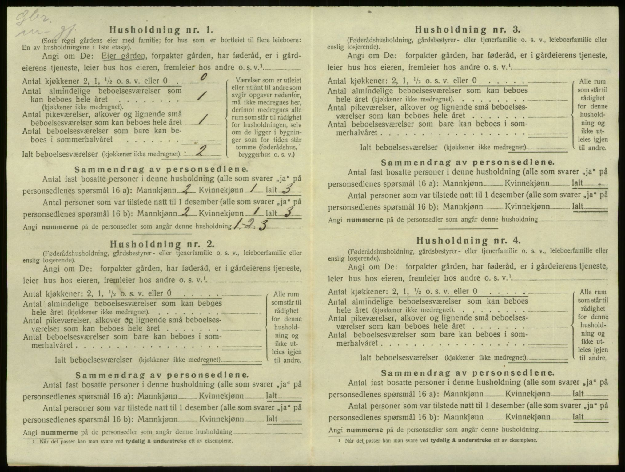 SAB, 1920 census for Kinn, 1920, p. 990