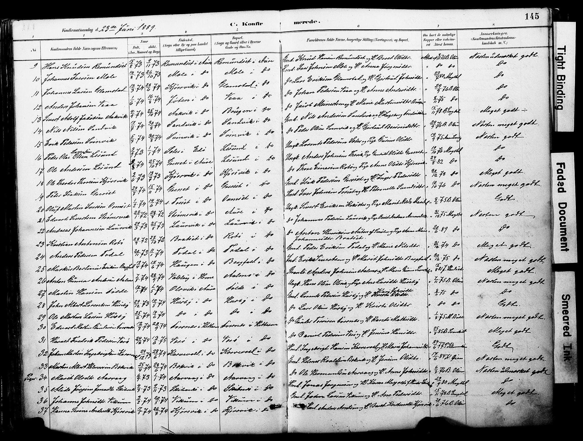 Ministerialprotokoller, klokkerbøker og fødselsregistre - Møre og Romsdal, AV/SAT-A-1454/578/L0907: Parish register (official) no. 578A06, 1887-1904, p. 145